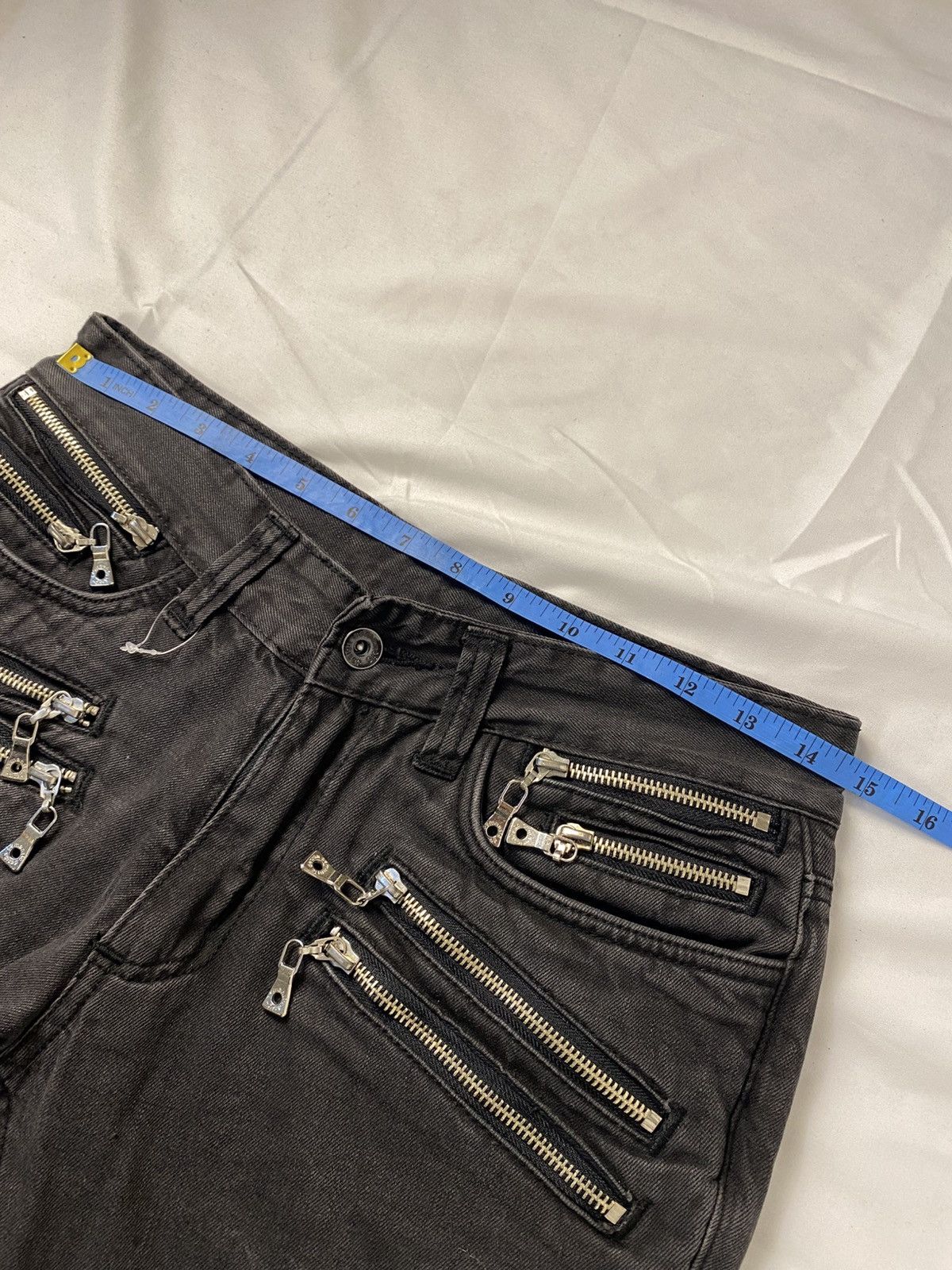 Japanese Brand Semantic Design Multi Zip Punk Bondage Slim Fit Denim Size US 29 - 21 Thumbnail