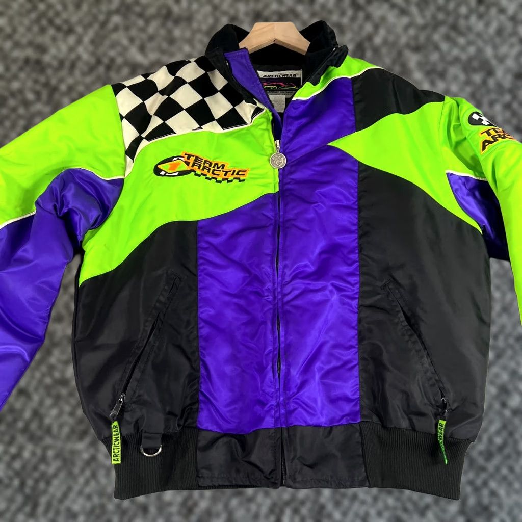 Vintage 90s ArcticCat ArcticWear Snowmobile Bomber Jacket Women’s LT Black Size L Regular Sweat/Preowned Size L / US 10 / IT 46 - 1 Thumbnail