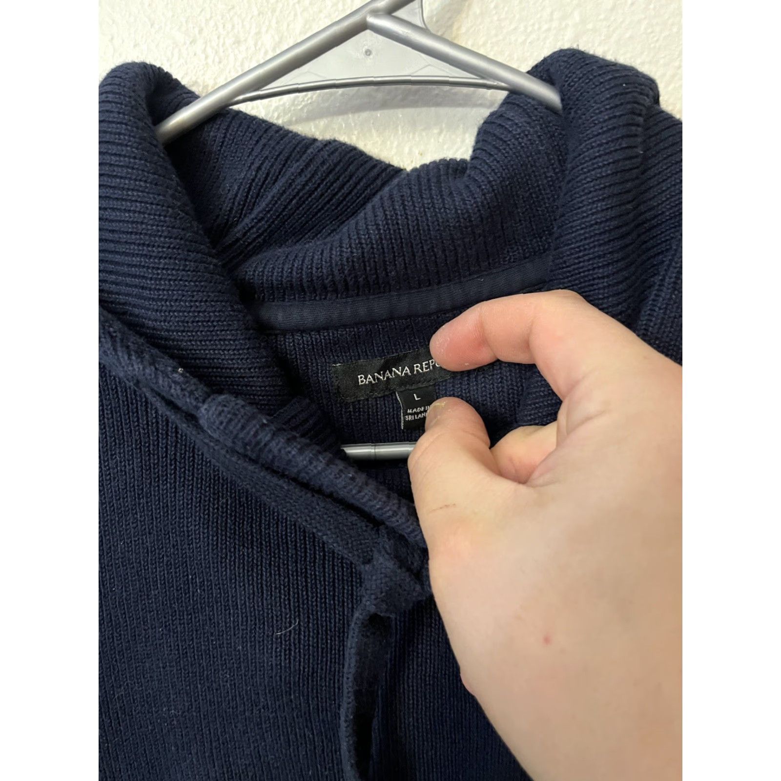 Banana Republic Banana Republic Hoodie Pullover Mens Large Navy Blue Fleece Hooded Pockets Ribbed Sports Activewear Casual Size L / US 10 / IT 46 - 2 Thumbnail
