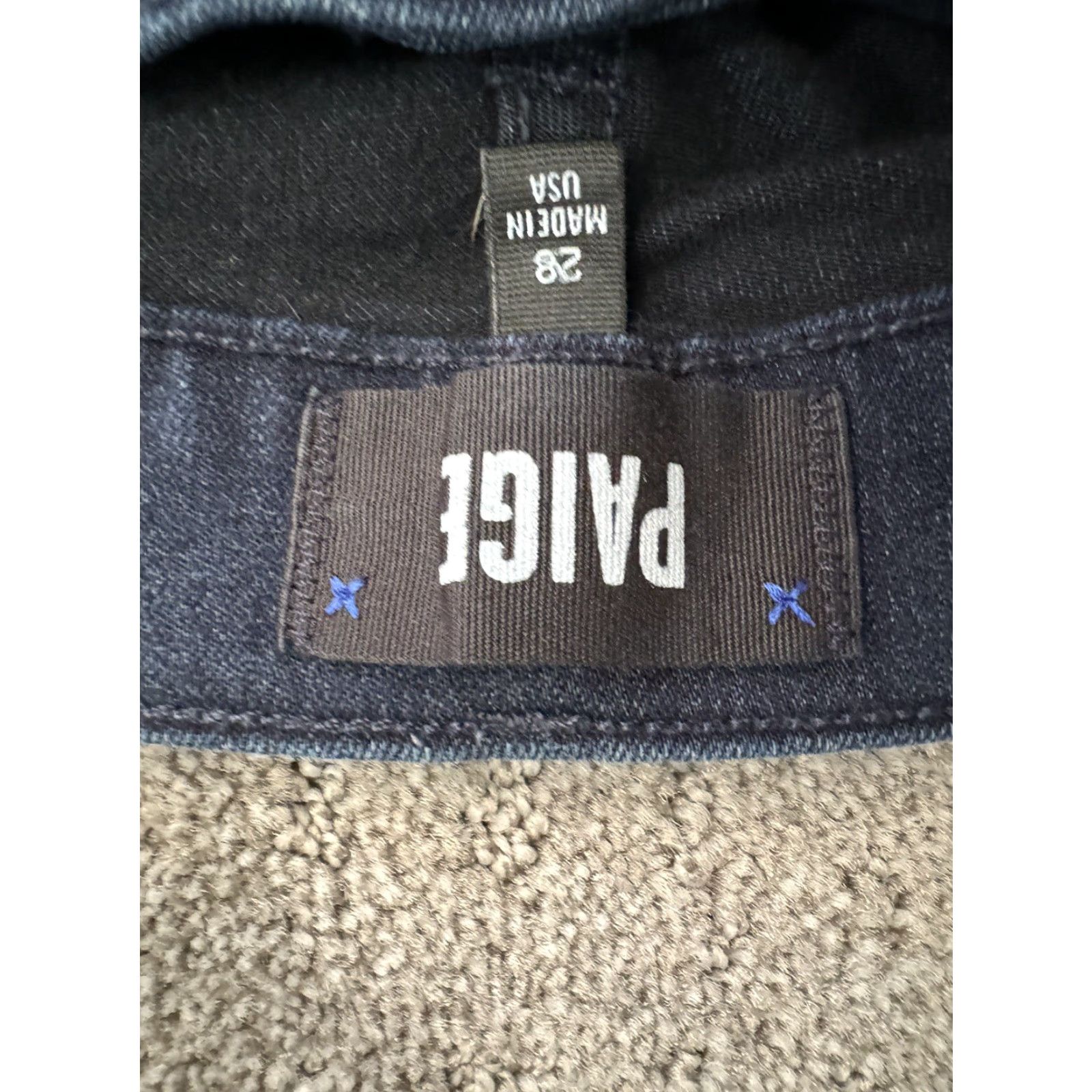 Paige Paige Lennox Jeans Slim Straight Dark Wash Blue Denim 5-Pocket Stretch Mens 28X28 - Regular Inseam 28 Size US 28 / EU 44 - 5 Thumbnail