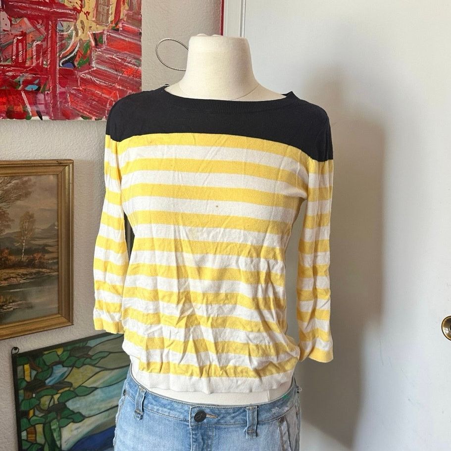 Other talbots yellow and white long sleeve sweater Size S / US 4 / IT 40 - 1 Thumbnail