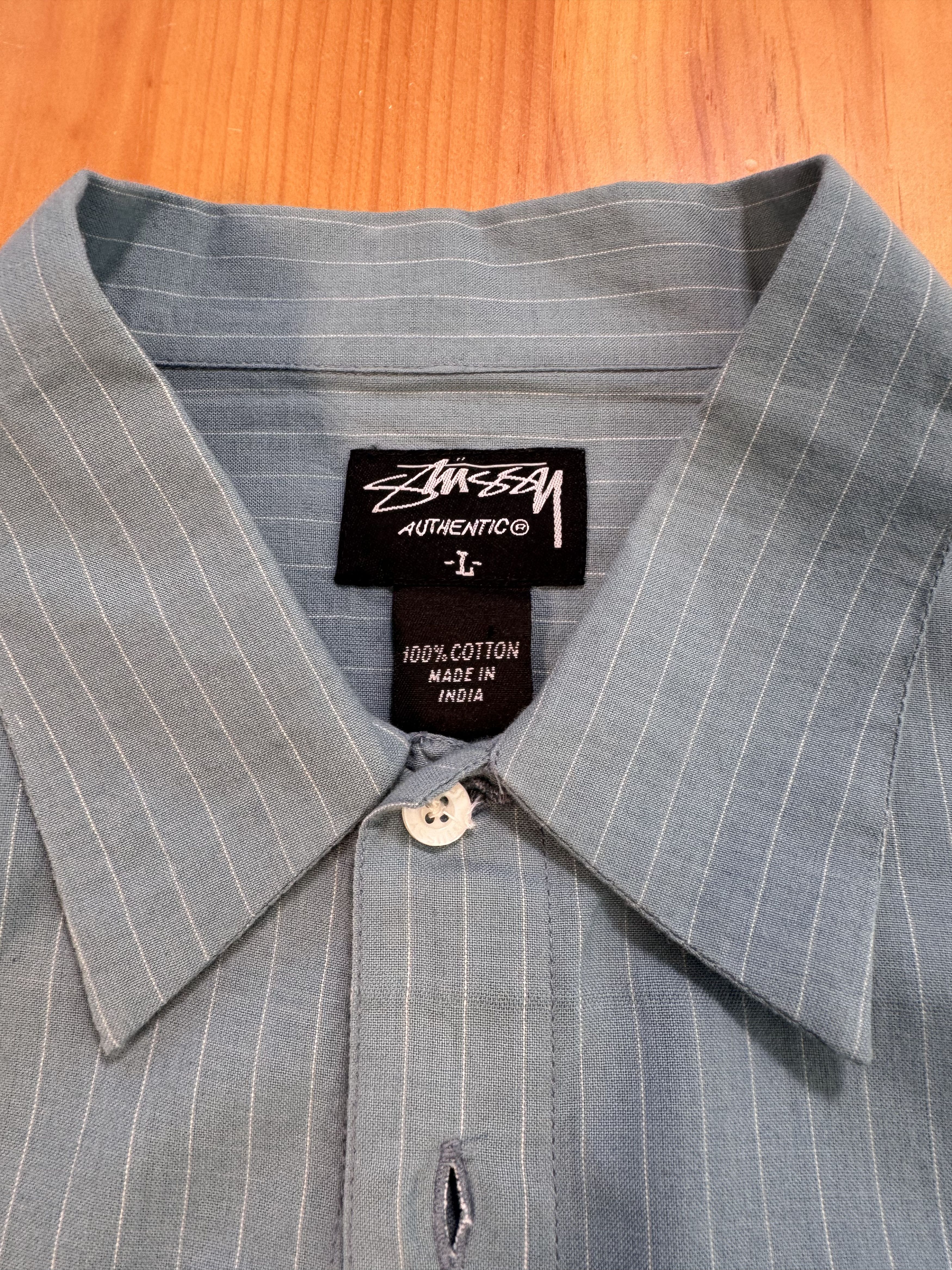 Stussy Vintage Stussy Pinstripe Shirt Size US L / EU 52-54 / 3 - 4 Thumbnail