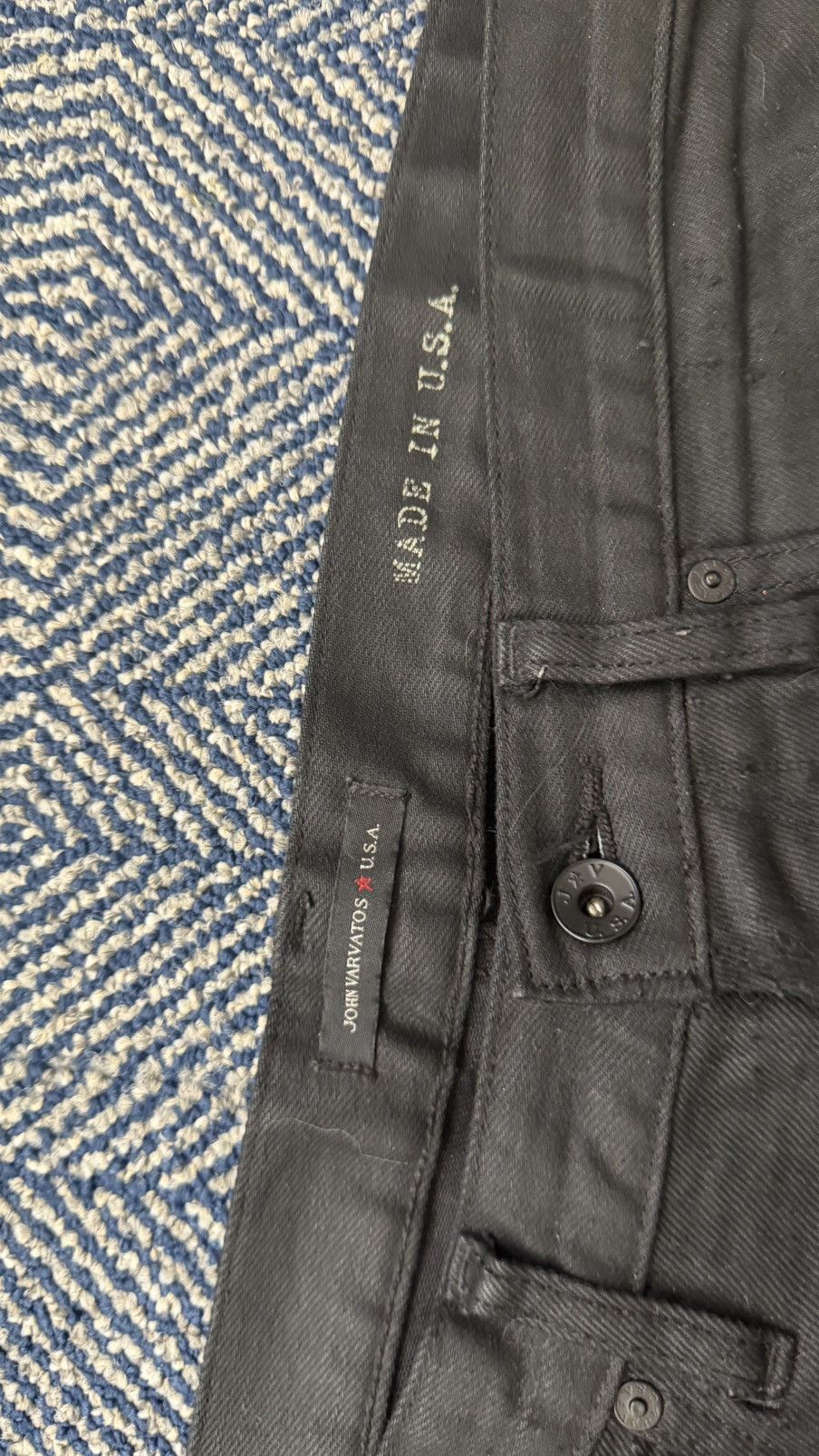 John Varvatos BLACK WAXED JOHN VARVATOS SKINNY DENIM Size US 33 - 5 Thumbnail