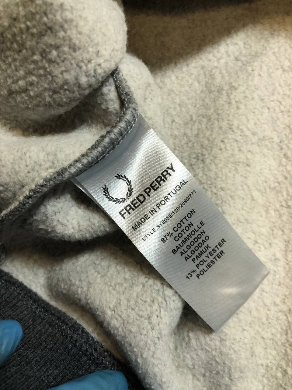 Fred Perry Fred Perry M6258 Sweatshirt Men's Gray Melange Scarf Logo Size US L / EU 52-54 / 3 - 2 Thumbnail