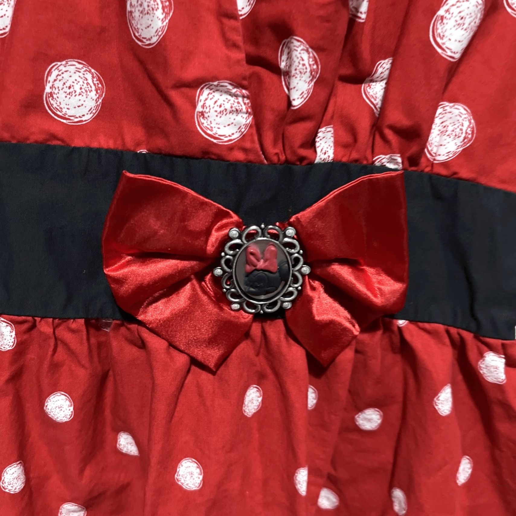 Disney Disney Parks Minnie Mouse Bow Poka Dot V Neck Dress Womens XL Red Size XL / US 12-14 / IT 48-50 - 2 Thumbnail