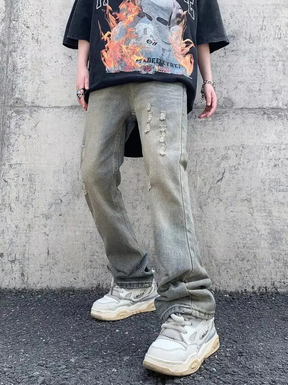 Japanese Brand Retro loose straight leg micro flared jeans Size US 32 / EU 48 - 6 Thumbnail