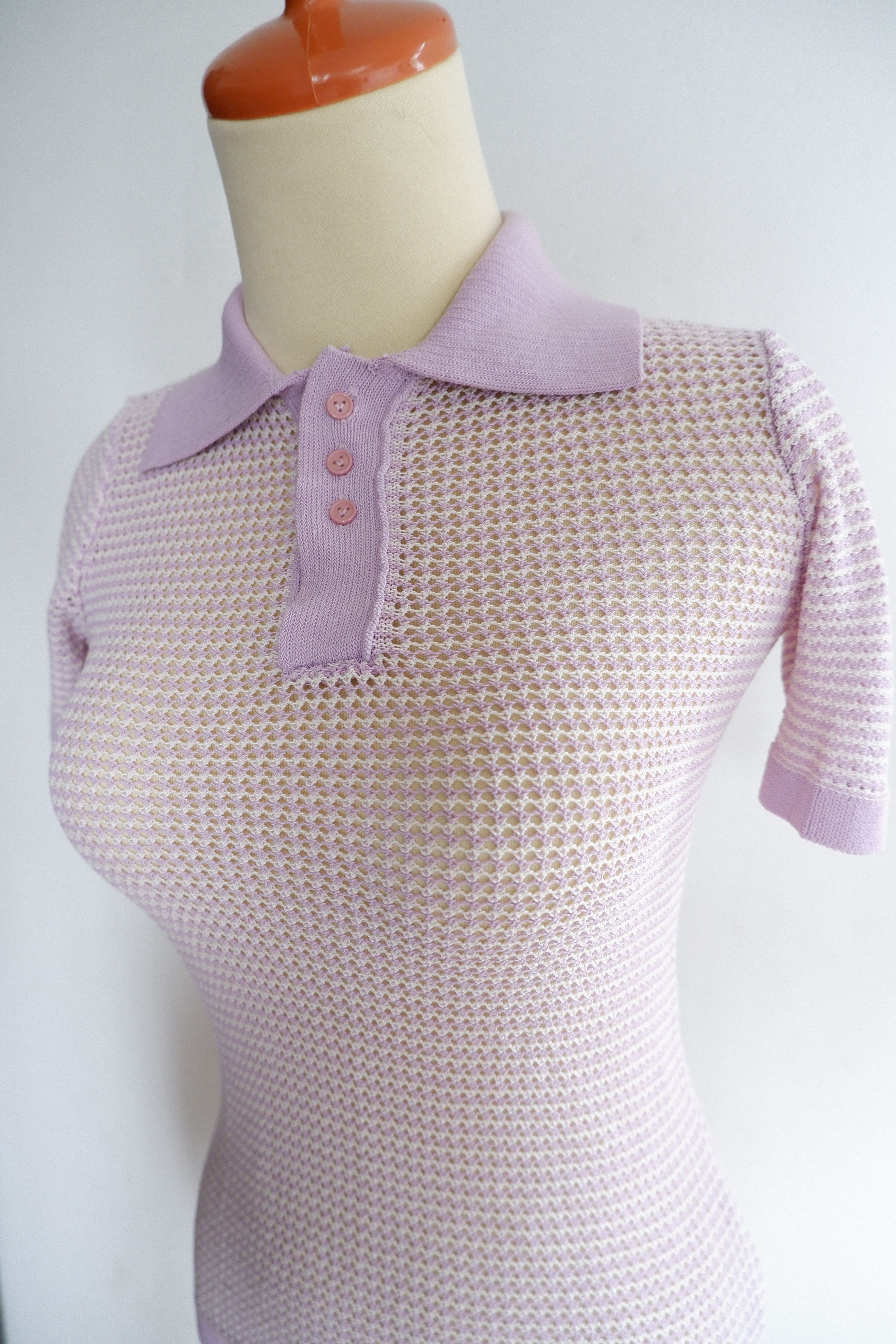 Bottega Veneta Bottega Veneta Pre Fall 2021 Ribbed Mesh Knit Polo Shirts Size S / US 4 / IT 40 - 3 Thumbnail