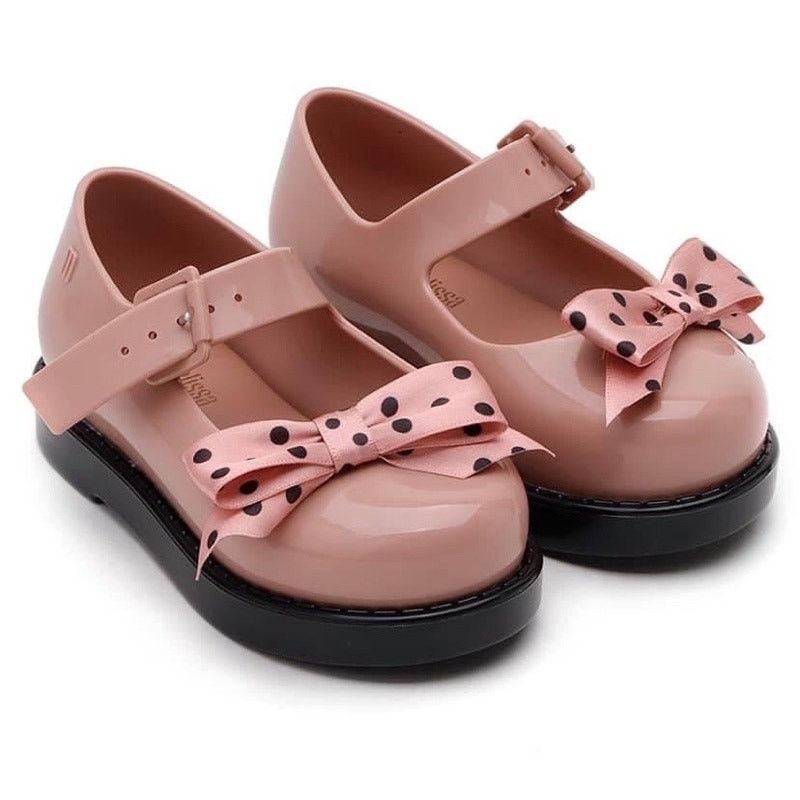 Other Mini Melissa Maggie Bow Girls Shoes Pink Black Size 8 GUC Size US 8 / IT 38 - 9 Thumbnail