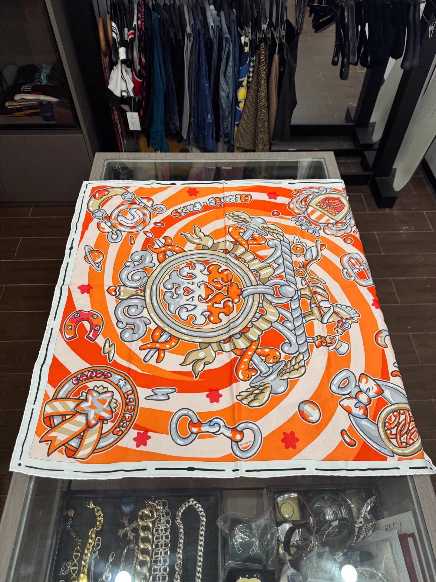 Hermes Hermes 70x70cm Silk Scarf Orange Pegasus Candy Stamp Size ONE SIZE - 3 Thumbnail