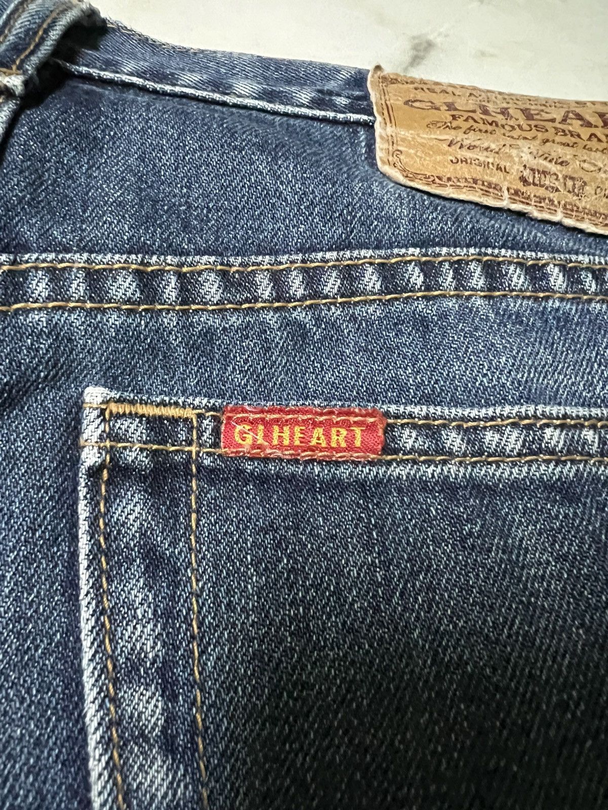 If Six Was Nine × Japanese Brand 💥BAGGY💥VINTAGE 90’s GL HEART DISTRESSED JEAN Size US 31 - 15 Thumbnail