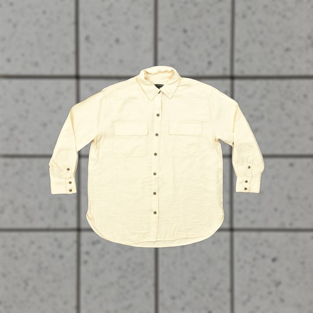 Banana Republic Banana Republic Shirt Petite XS Yellow Button Down Safari Utility Rayon Blend Long Sleeve Casual Womens Size XS / US 0-2 / IT 36-38 - 1 Thumbnail
