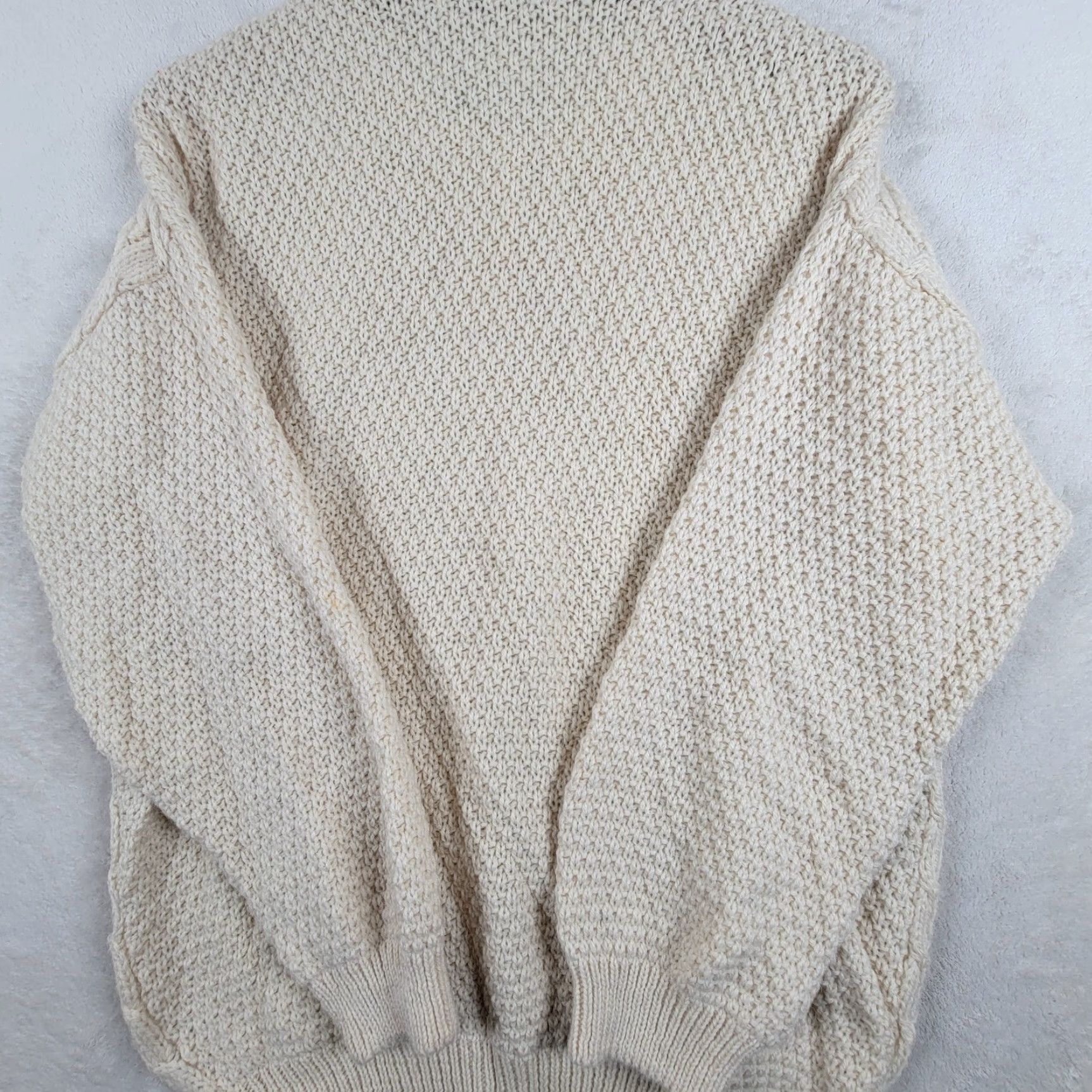 Highland 2000 VINTAGE Highland Cardigan Women Adult Regular Size M OffWhite Wool Cable Knit Scotland Size M / US 6-8 / IT 42-44 - 4 Thumbnail