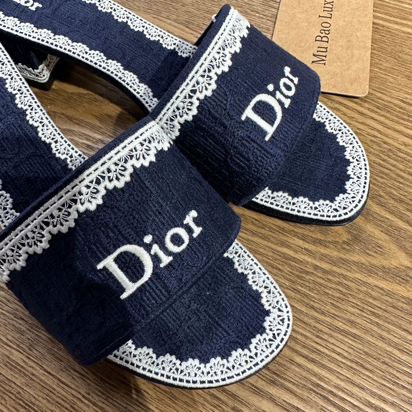 Christian Dior Monsieur Christian Dior 26SS Lace Logo Emb Block Heel Sandal 37 New Size US 6.5 / IT 36.5 - 9 Thumbnail