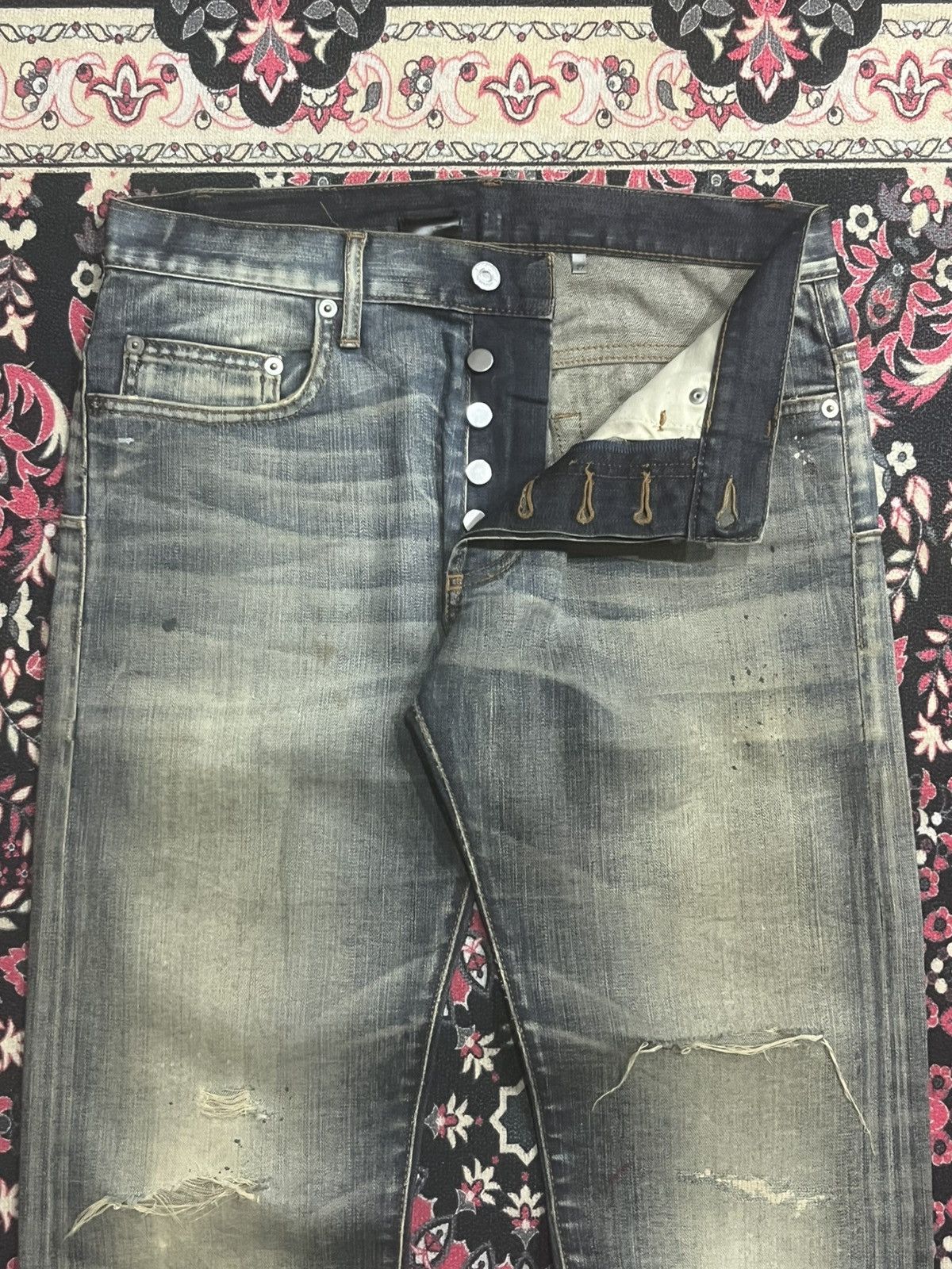 Dior Christian Dior Homme Distressed Mud Washed Jeans Size US 27 - 5 Thumbnail