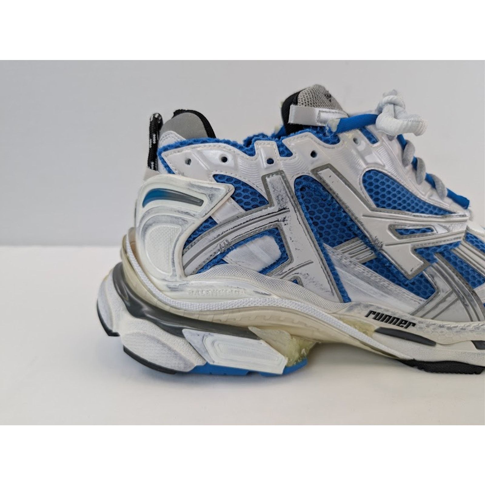 Balenciaga o1rshd1 Runner Sneaker in Grey / Blue / Black Size US 14 / EU 47 - 5 Thumbnail