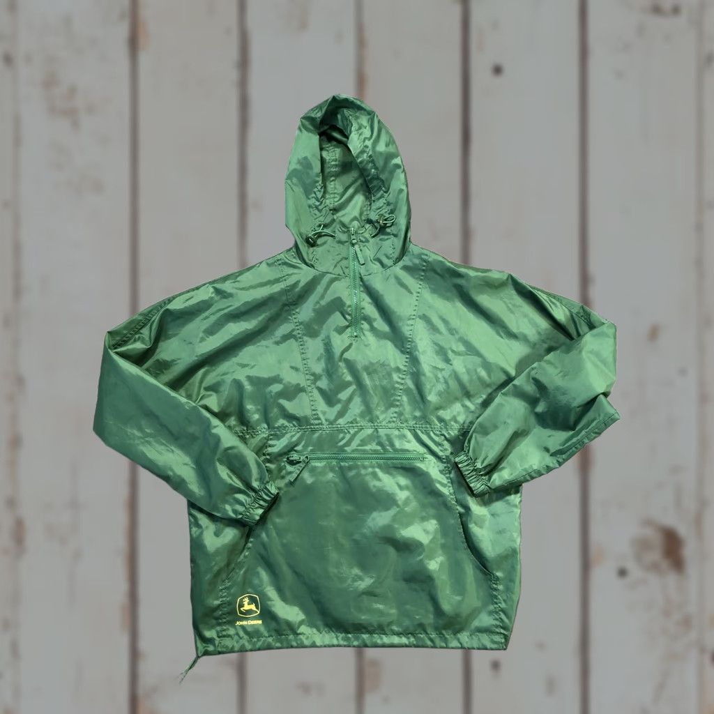 John Deere John Deere Jacket Mens M Green Hooded 1/4 Zip Windbreaker Anorak Airlight Pockets Zip Front Kangaroo Pocket Casual Outdoor Size US M / EU 48-50 / 2 - 1 Thumbnail