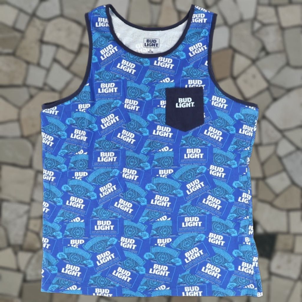 Budweiser Budweiser Pocket Tank All Over Print Top Blue Men's XL Shirt Size US XL / EU 56 / 4 - 1 Thumbnail