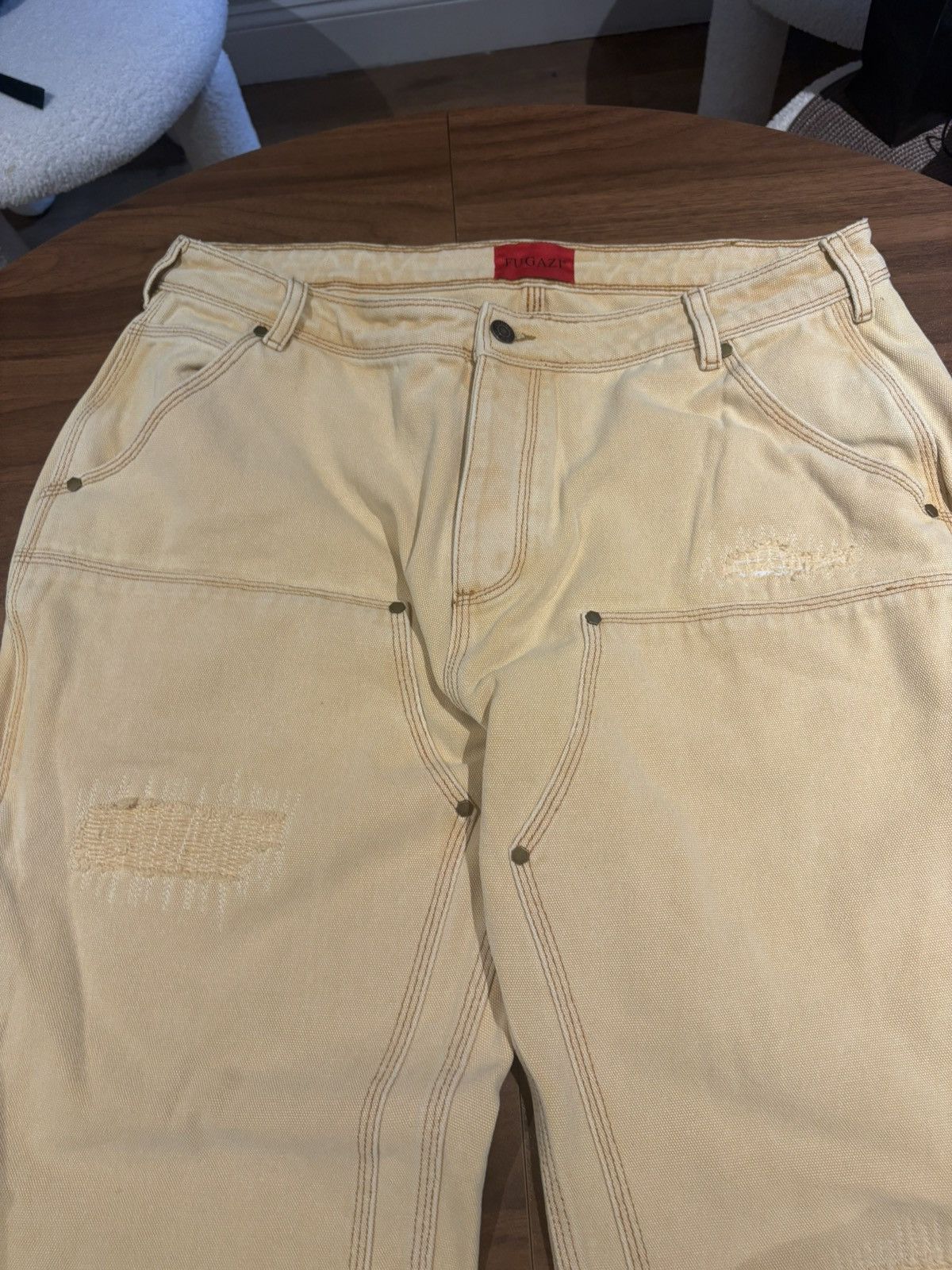 Fugazi distressed double knee pants size XL