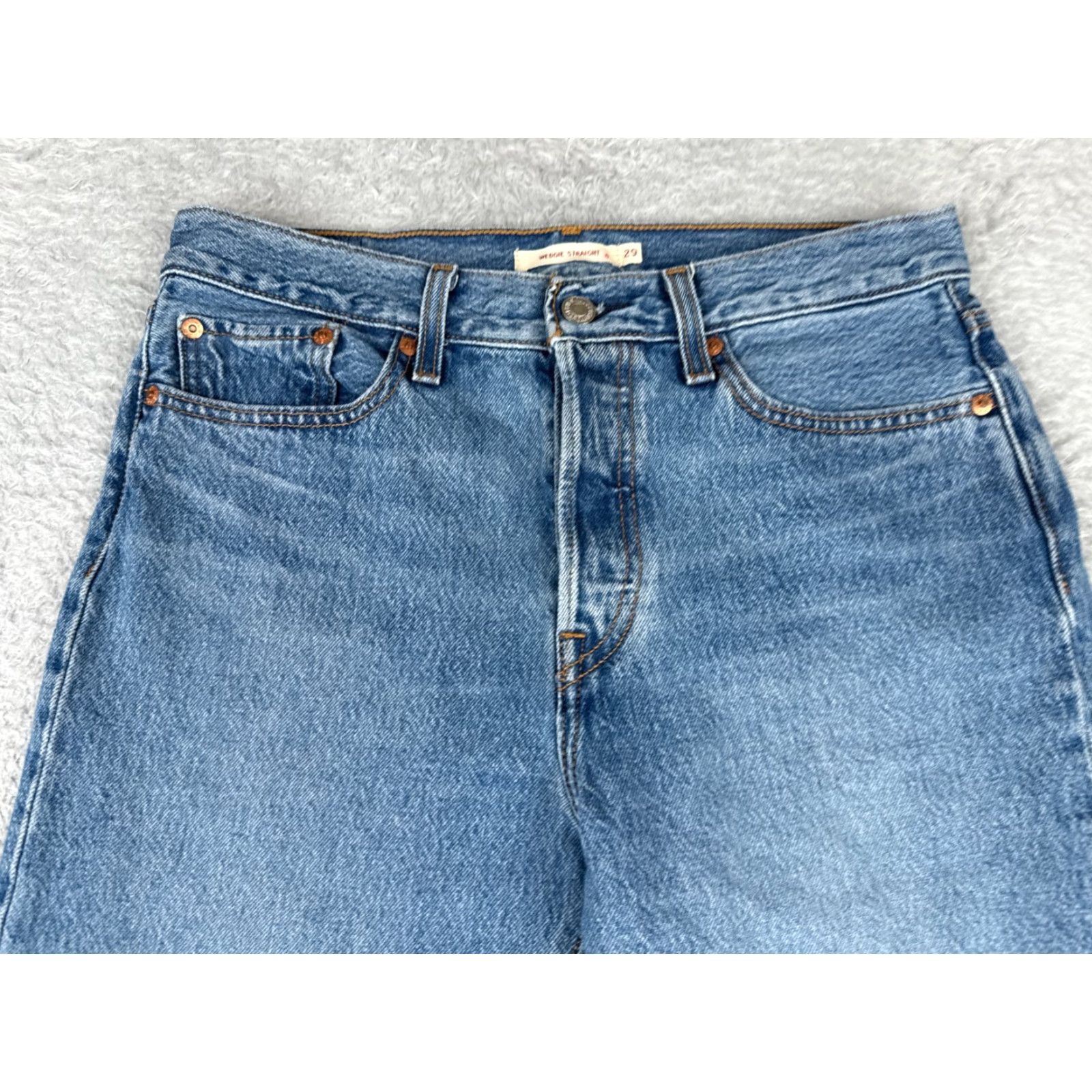 Levi's Levis Premium Jeans Womens 28 Blue Denim Wedgie Levi's Wedgie Fit 28x27 Distressed Stretch Vintage: No Size 28" / US 6 / IT 42 - 4 Thumbnail
