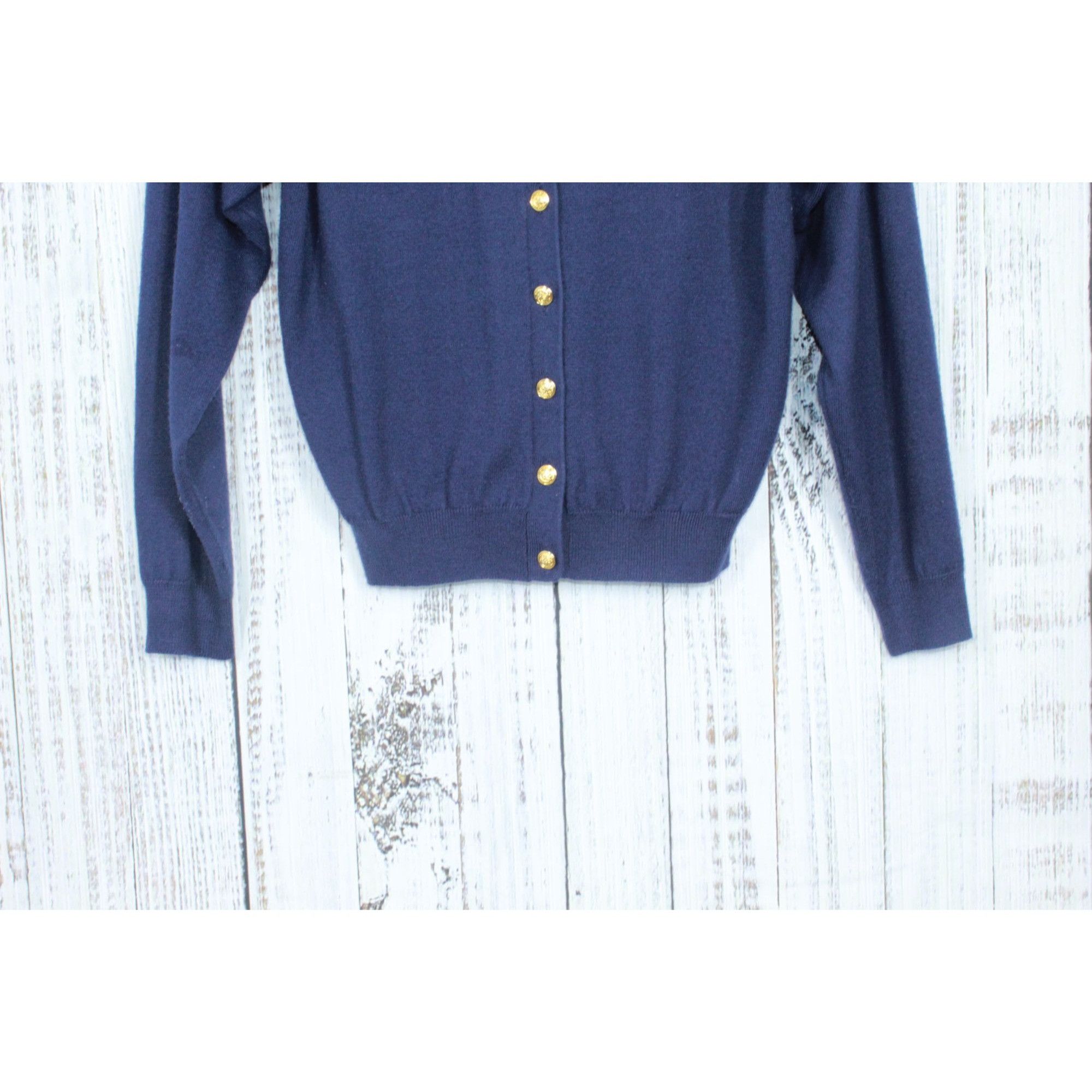 Other Kerri N Kelsy Women's Navy Blue Gold Button Acrylic Sweater Size S / US 4 / IT 40 - 3 Thumbnail