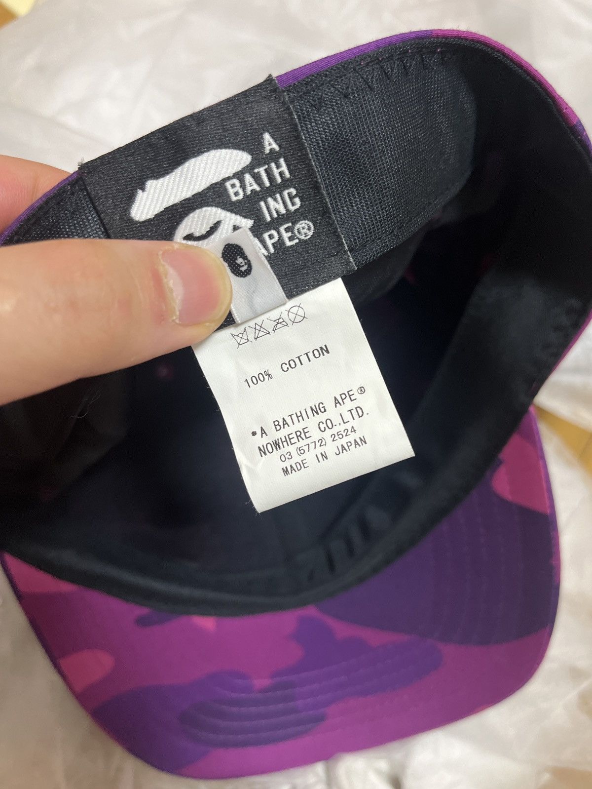 Bape Bape purple camo hat Size ONE SIZE - 4 Thumbnail