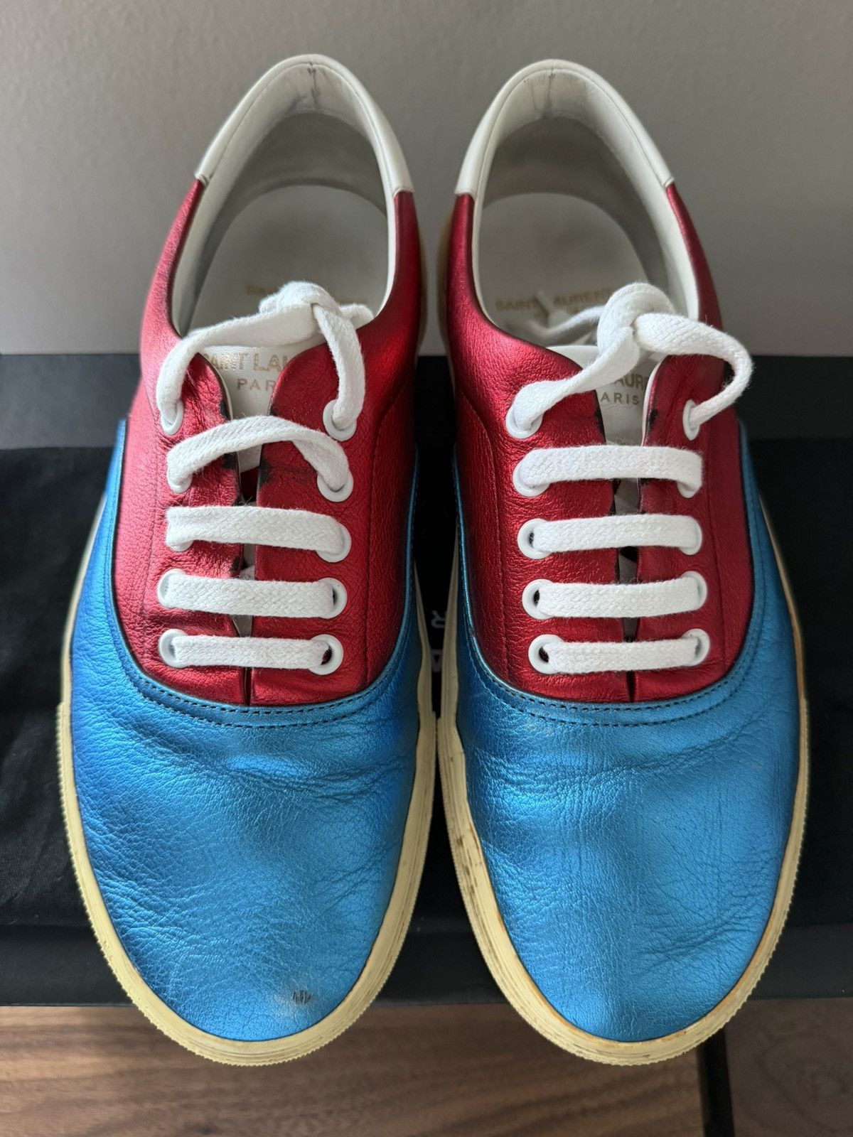 Saint Laurent Paris SAINT LAURENT PARIS - SKATE SNEAKERS RED/BLUE/SILVER Size US 8 / EU 41 - 4 Thumbnail