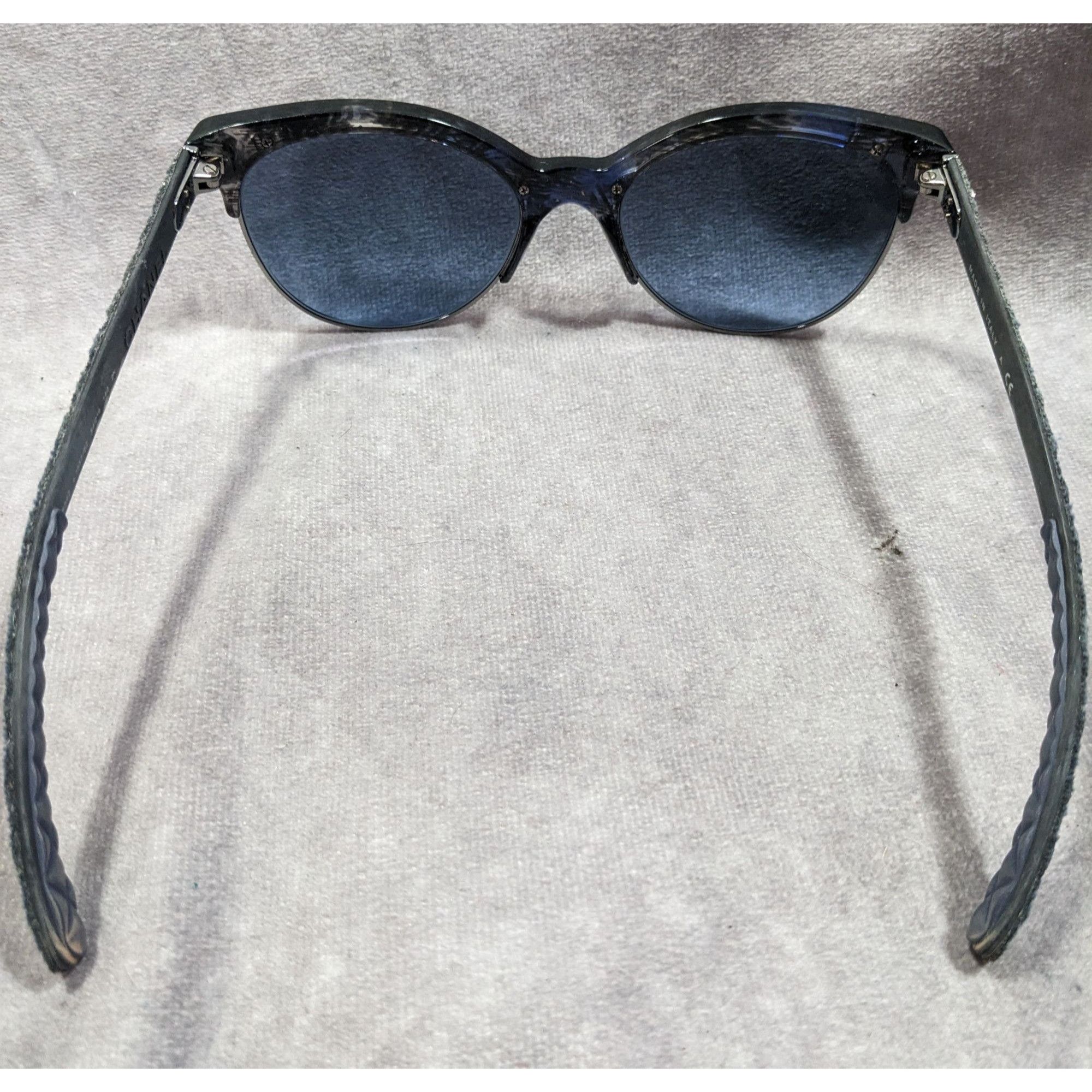 Chanel Chanel Blue Quilted Sunglasses 5342 .1552/52 Made In Italy Size ONE SIZE - 5 Thumbnail