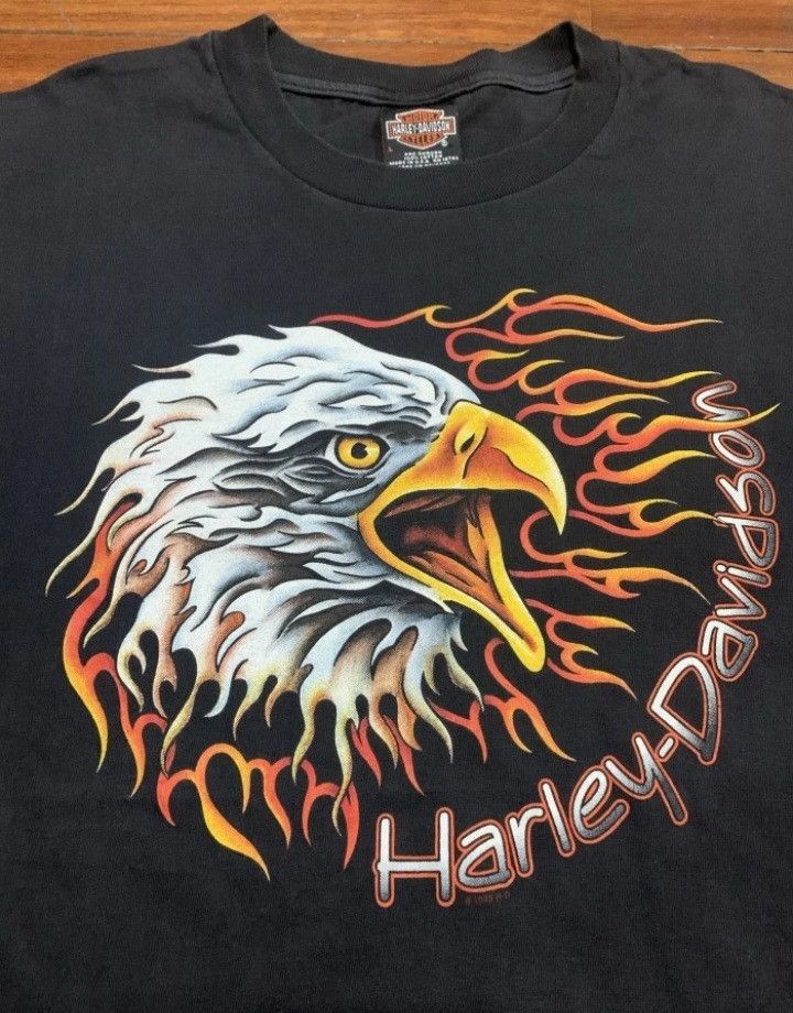 Harley Davidson × Vintage Vintage Harley Davidson Tee T-shirt Tee hook-ups Size US L / EU 52-54 / 3 - 2 Thumbnail
