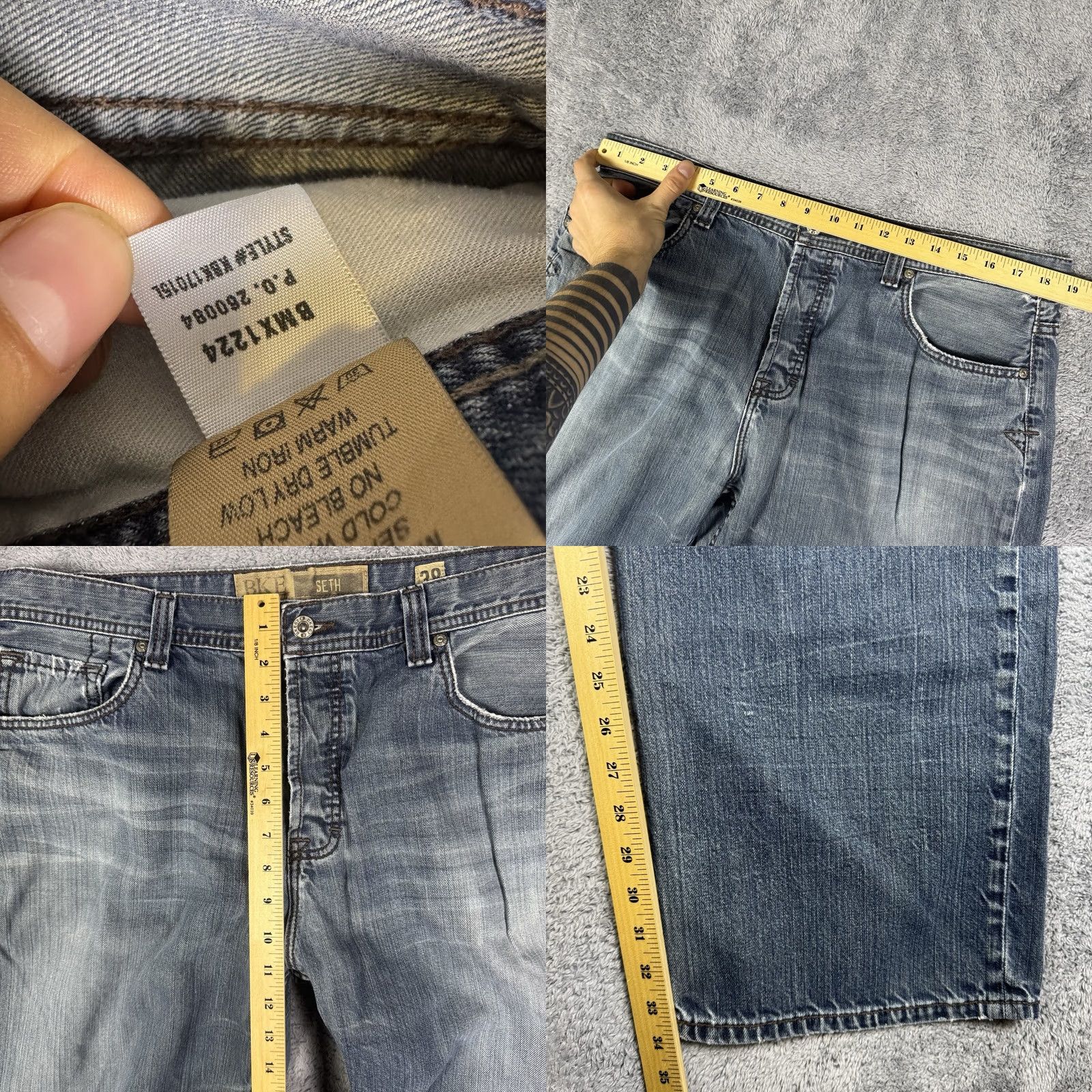 Vintage BKE Jeans Mens 38x34 Seth Bootcut Button Fly Whisker Cowboy Baggy Y2K Grunge Jeans Size US 38 / EU 54 - 8 Thumbnail