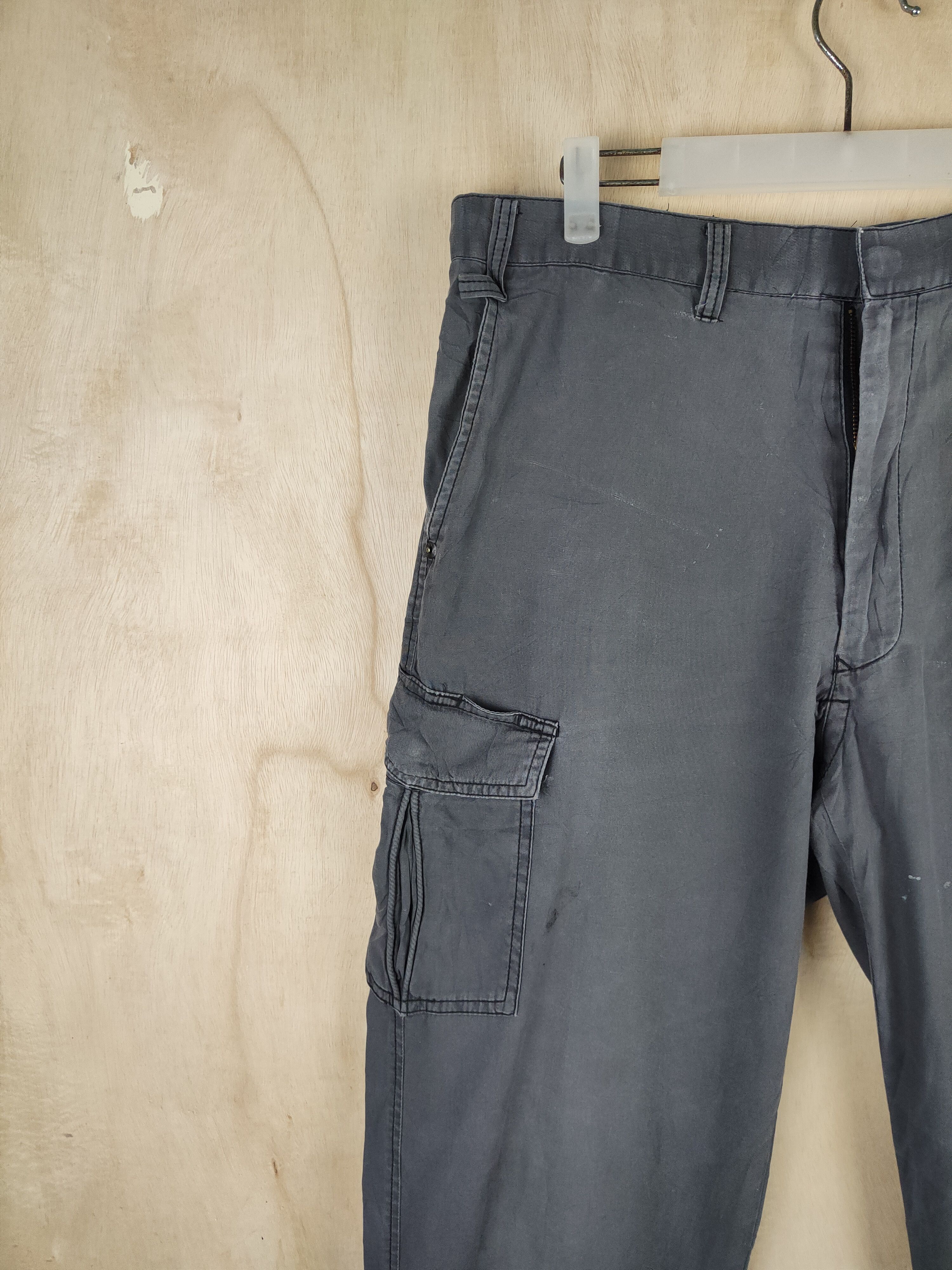 Japanese Brand G.Ground Gray Faded Multipocket Tactical Cargo Pants #S2456 Size US 34 / EU 50 - 3 Thumbnail