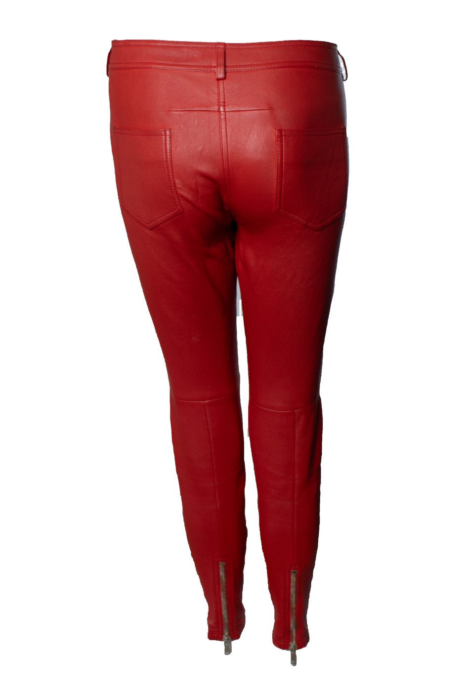 Givenchy Givenchy, red leather trousers Size 27" / US 4 / IT 40 - 3 Thumbnail