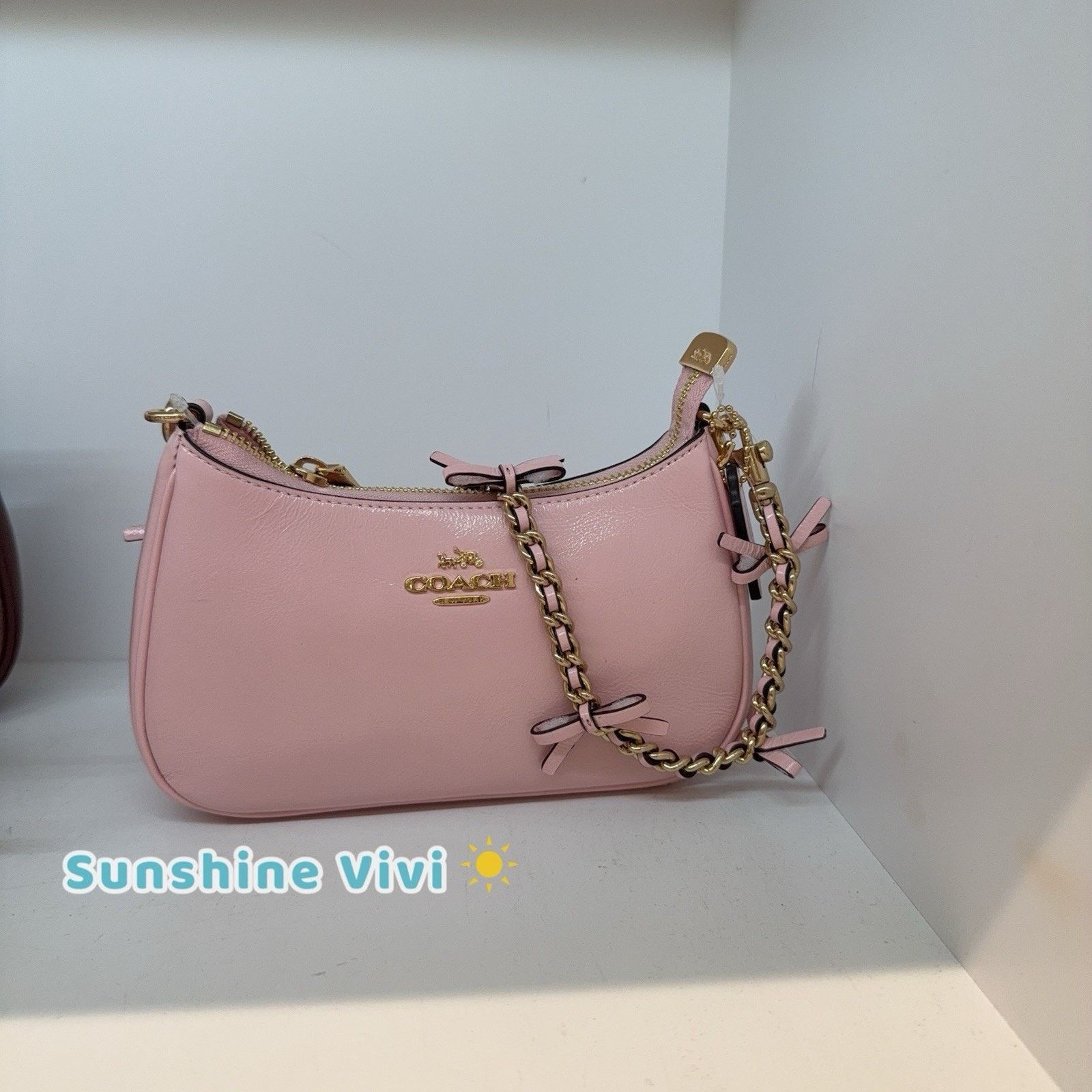 Coach NWT Coach Teri Mini Crossbody Bag Bows CDW68 Soft Pink Size ONE SIZE - 1 Thumbnail