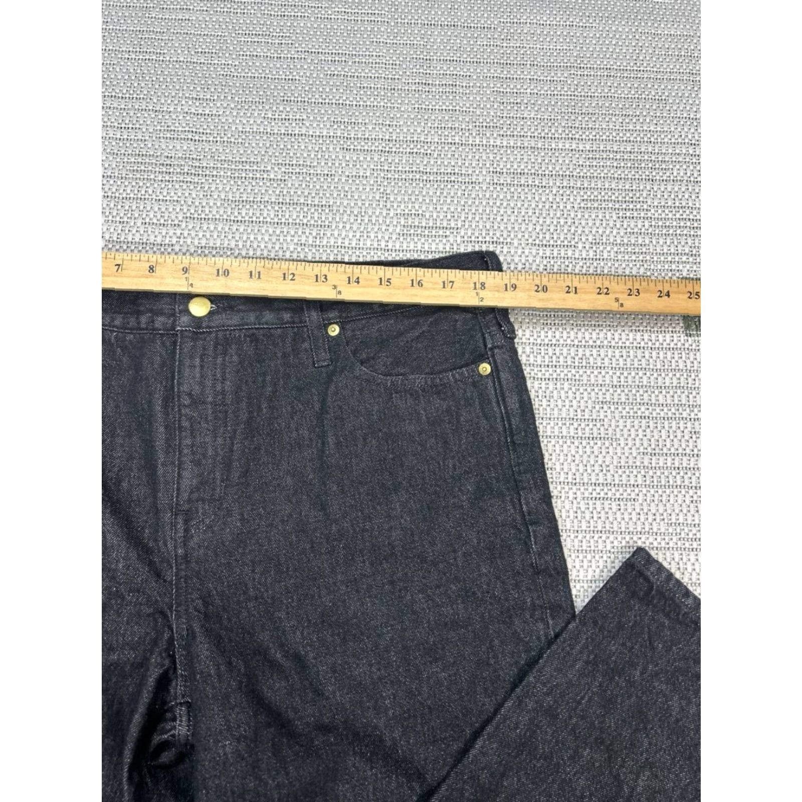 J.Crew J.CREW 1984 Jeans Womens 31 Black Rigid Denim Cotton High Rise 36x31 Wide-Leg 5-Pocket City Preppy X Large 90s Size 24" / US 00 / IT 34 - 3 Thumbnail