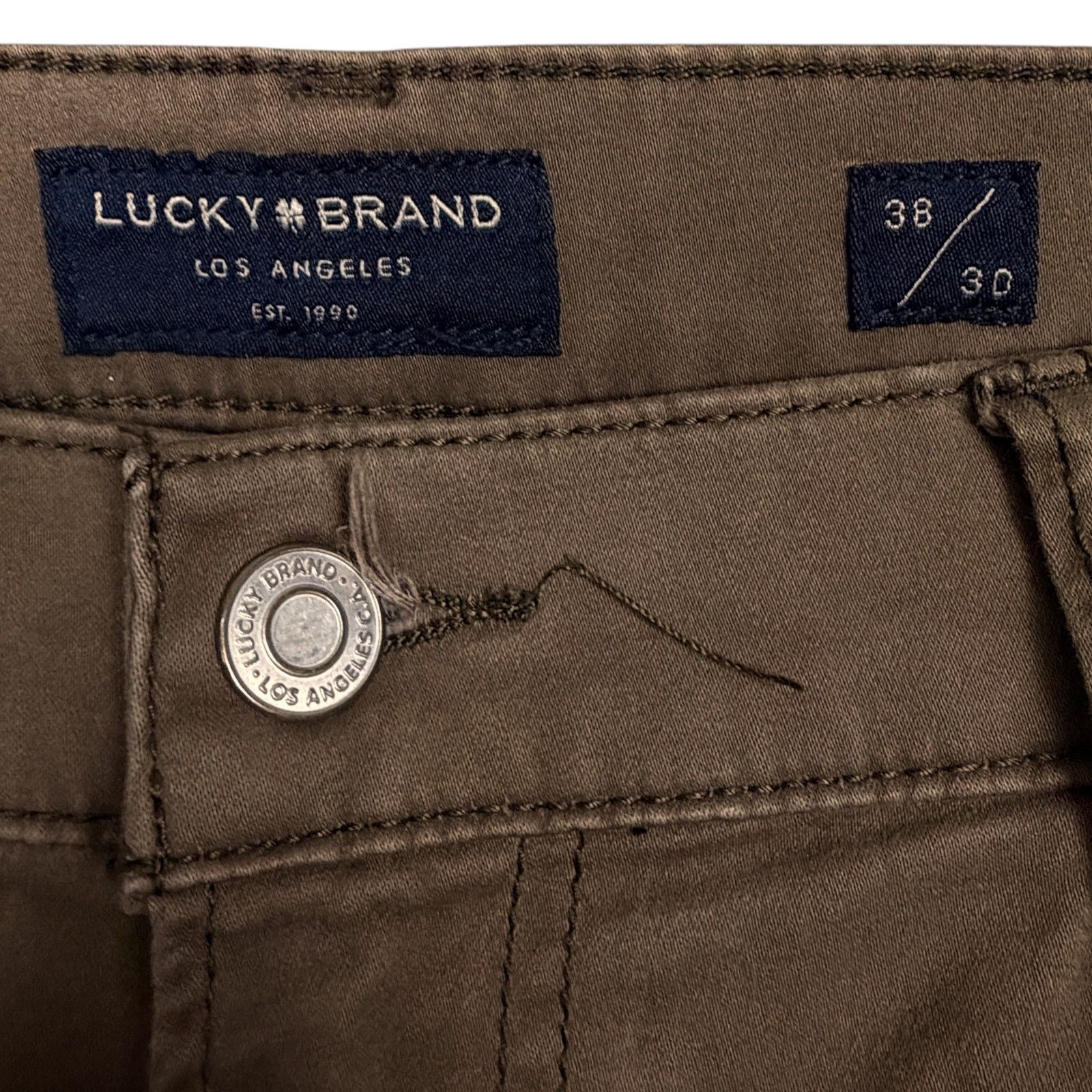 Lucky Brand Lucky Brand Mens 38x30 121 Slim Straight Chino Pants Green Size US 38 / EU 54 - 7 Thumbnail