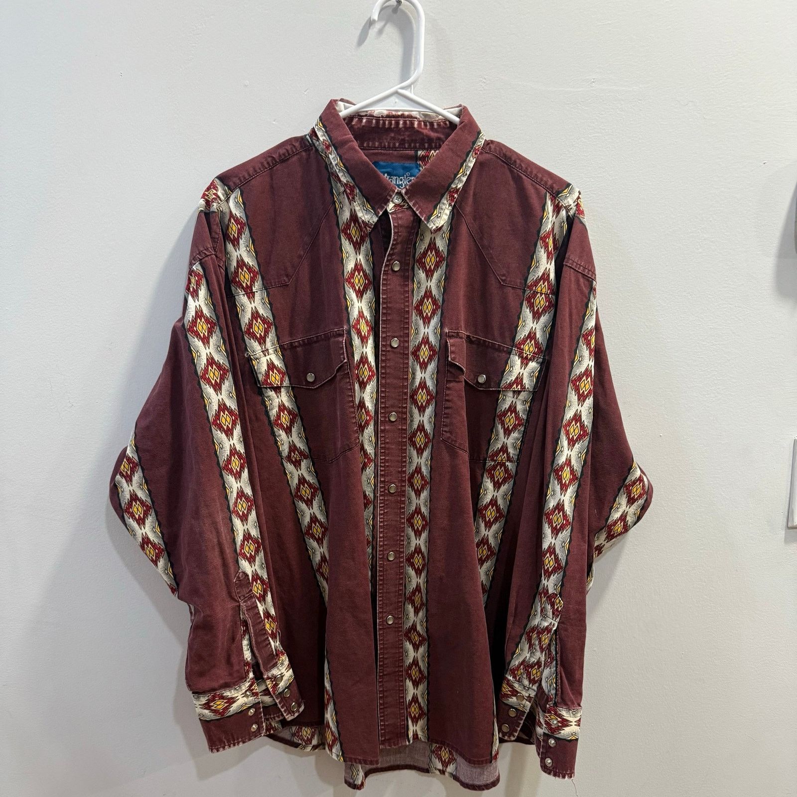 Wrangler Wrangler vintage western shirt maroon Size US L / EU 52-54 / 3 - 1 Thumbnail