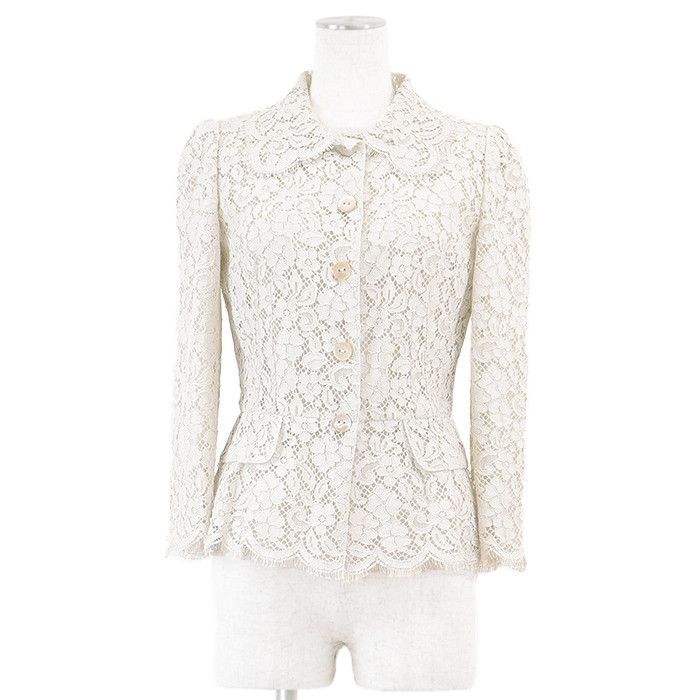 Dolce & Gabbana Dolce & Gabbana Dolce&Gabbana Floral Full Lace Cotton Blend Jacket Cotton Outerwear DUTY FREE for USA Size ONE SIZE - 1 Thumbnail