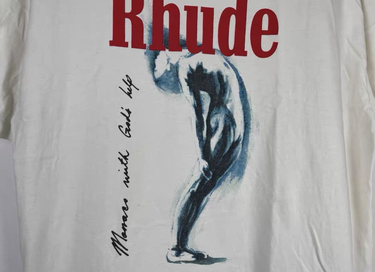 Rhude Rhude God Help Me Vintage White Print T-Shirt J31 Size US L / EU 52-54 / 3 - 5 Thumbnail