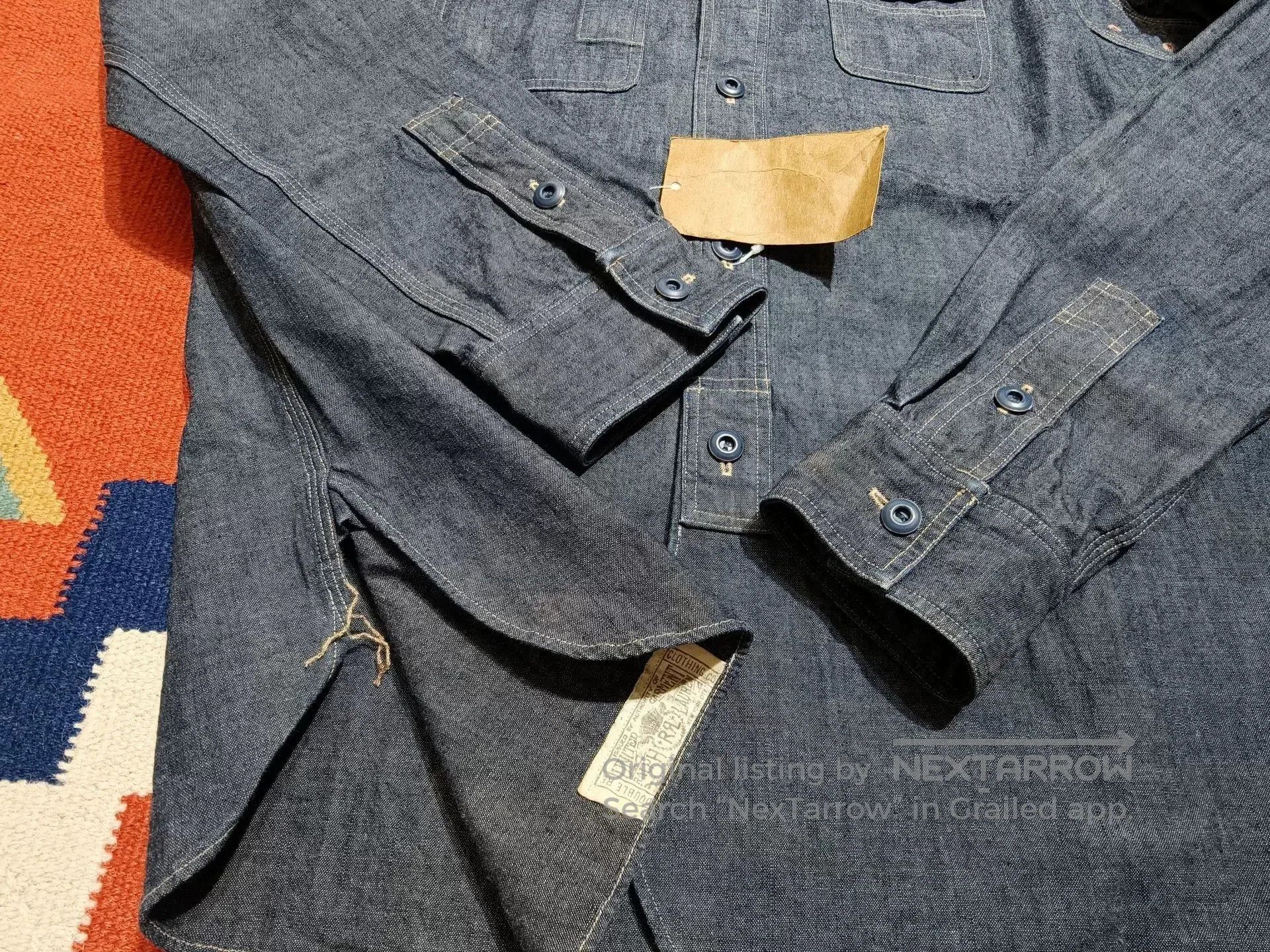RRL Ralph Lauren RRL Double RL Denim Oxford Work Shirt. Size US M / EU 48-50 / 2 - 6 Thumbnail