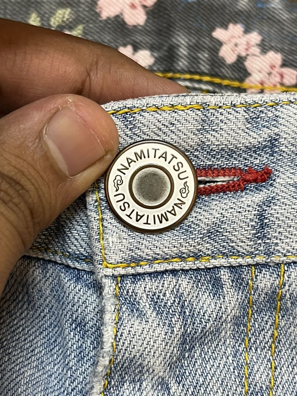 Beauty Beast × Japanese Brand Vintage Namitsu Faded Flower Embroidery Sukajan style Denim Size US 32 / EU 48 - 13 Thumbnail
