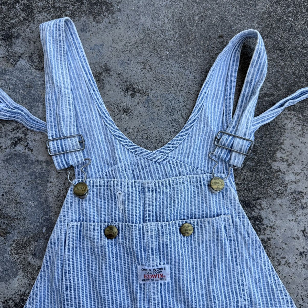 Edwin VINTAGE EDWIN HICKORY STRIPE SUSPENDER DENIM CARGO PANTS Size US 32 / EU 48 - 10 Thumbnail