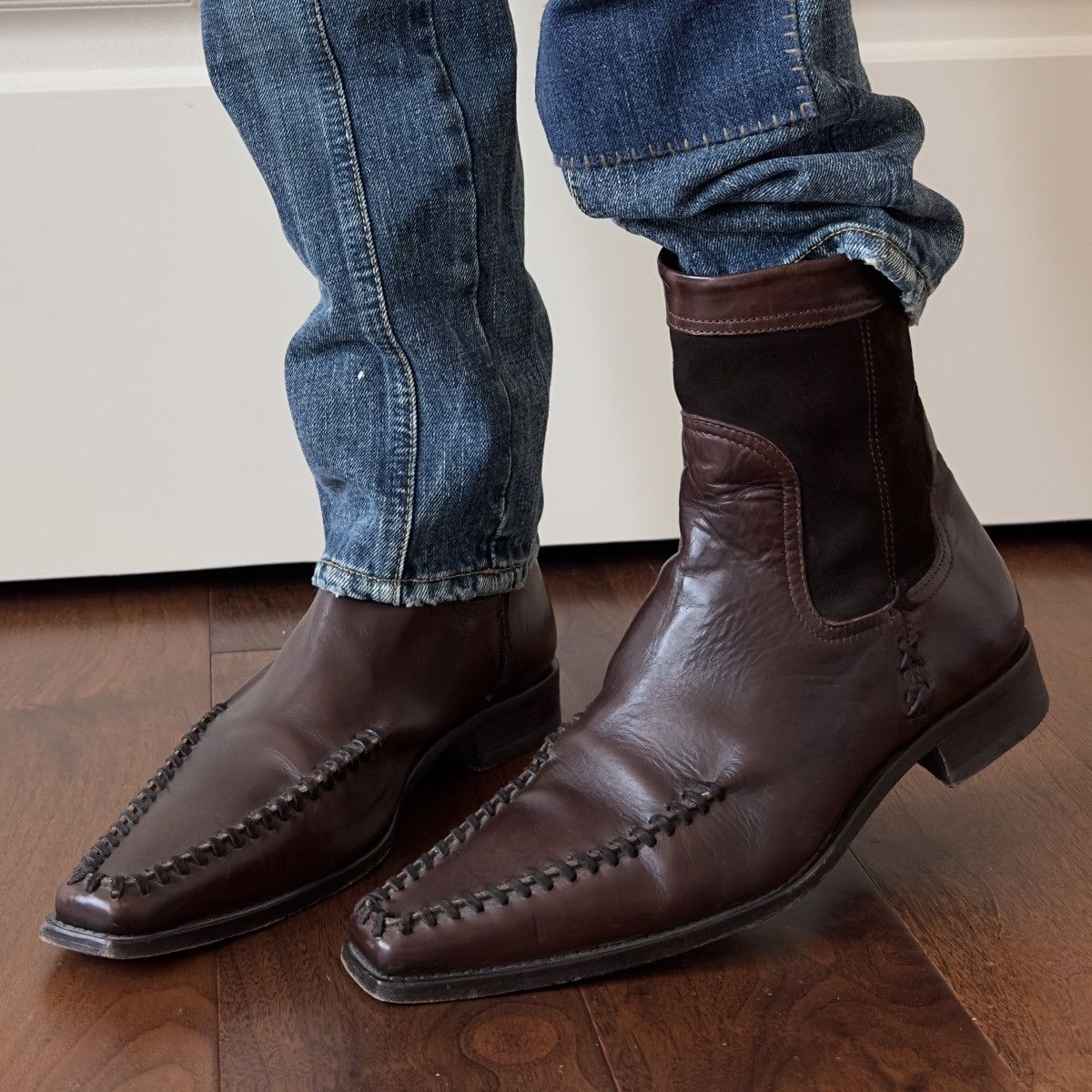 Dsquared2 Dsquared2 F/W 2003 Brown Leather Moc-Toe Zip Ankle Boots Size US 8.5 / EU 41-42 - 3 Thumbnail