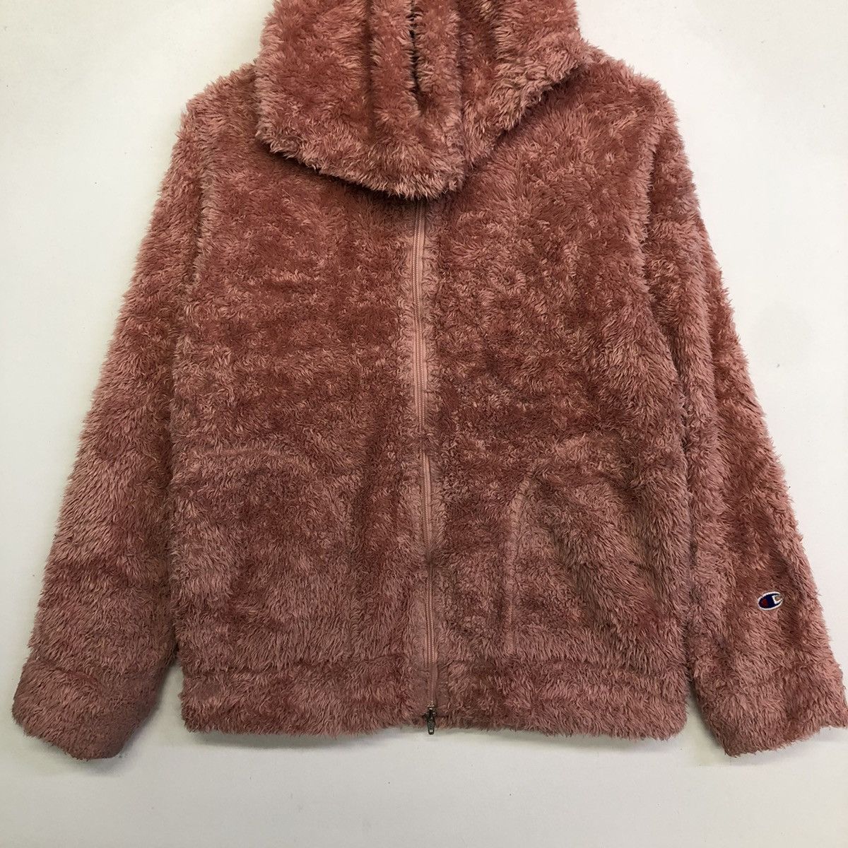 Champion Champion Women Winter Fluffy Pink Fleece Jacket Size L / US 10 / IT 46 - 5 Thumbnail