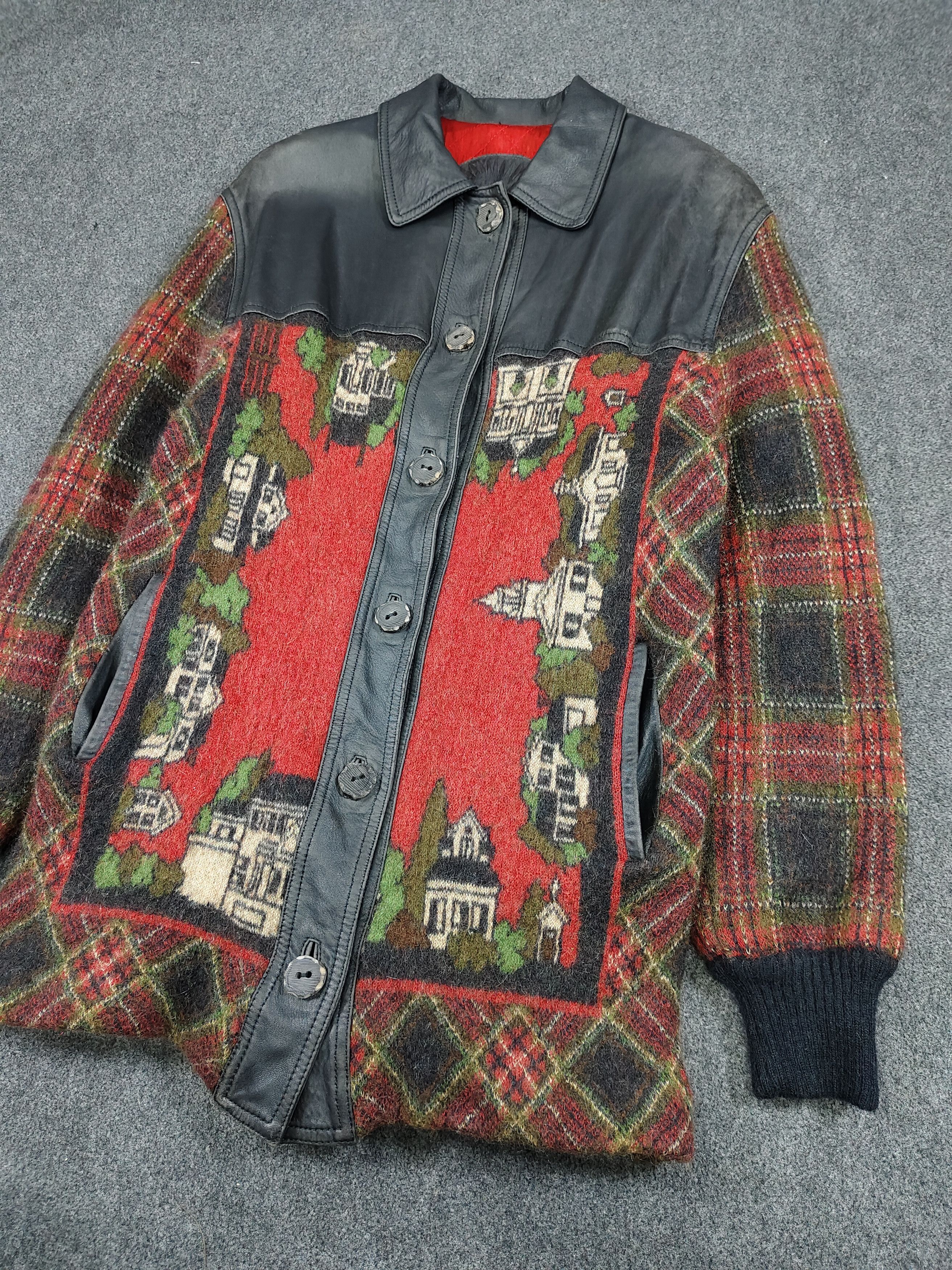 Torras 80s Torras-Artisan Tapestry Archive Wool Leather Coat Jacket Size M / US 6-8 / IT 42-44 - 3 Thumbnail