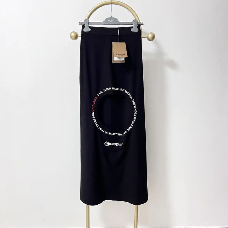 Burberry Burberry Black Cotton Blend A-Line Skirt Size 22" - 1 Thumbnail
