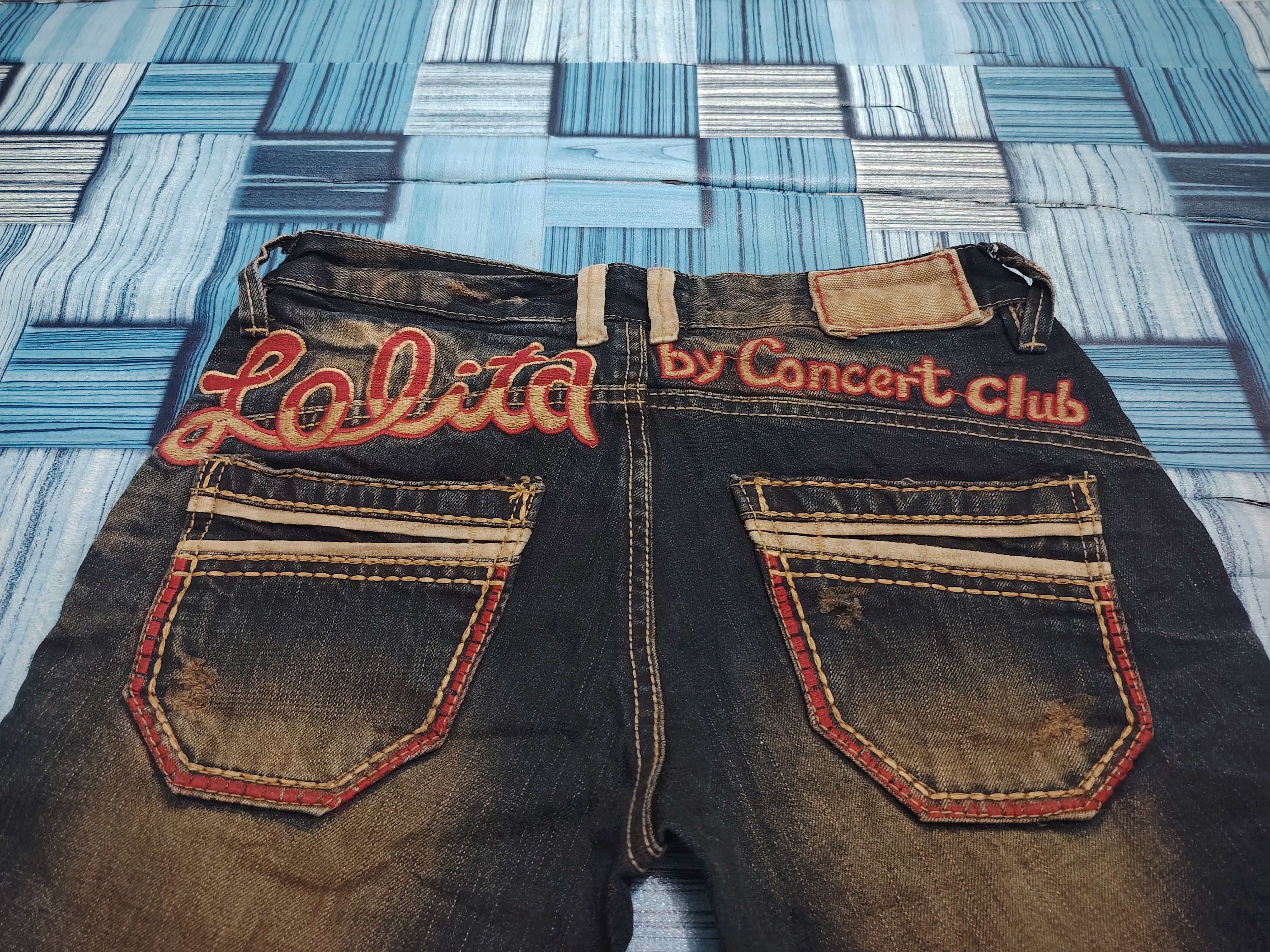 If Six Was Nine Rare Lolita Flared jeans Embroidered Distressed Jean Mudwash Size US 30 / EU 46 - 13 Thumbnail
