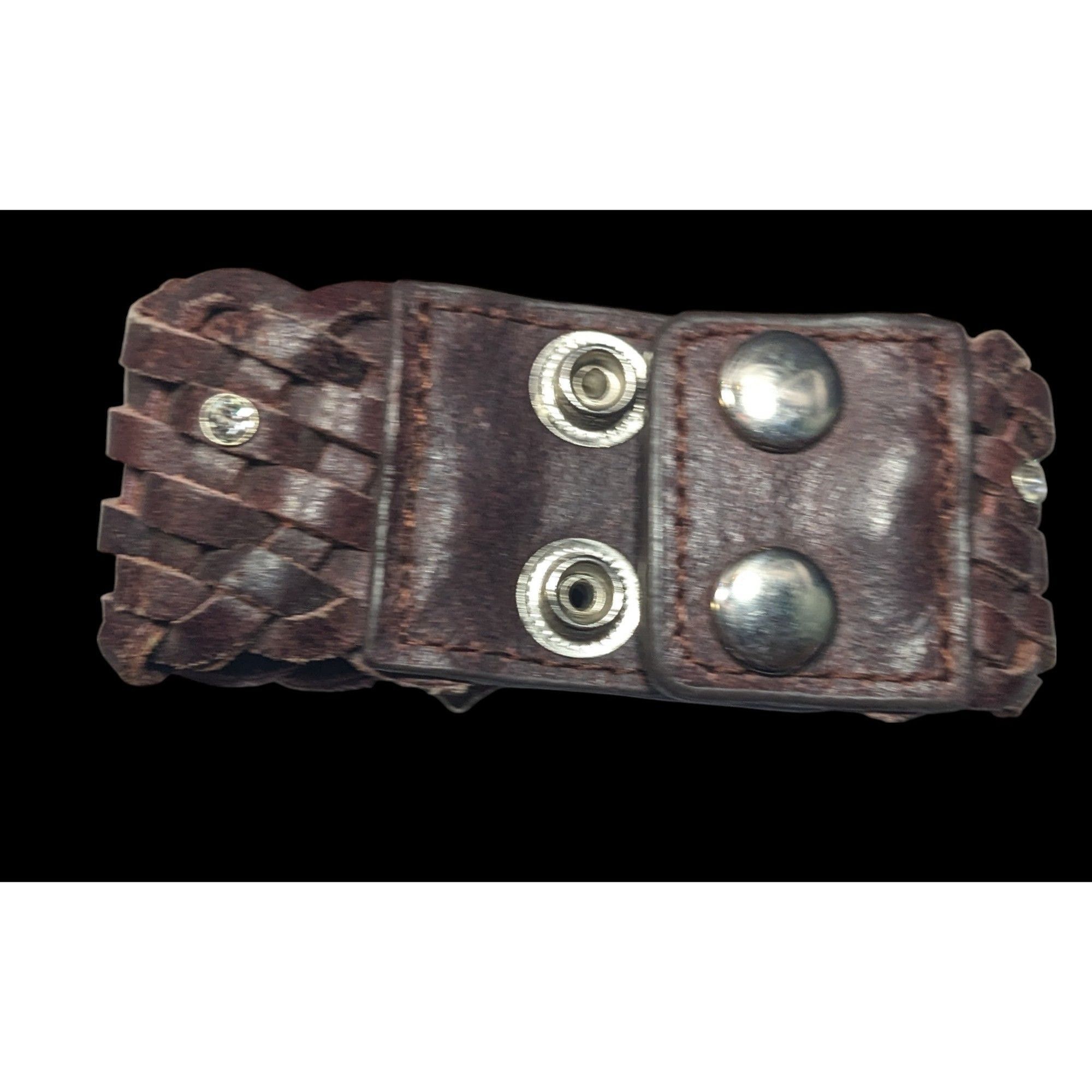 Other Cowgirl Glam Floral Braided Leather Rhinestone Bracelet Size ONE SIZE - 11 Thumbnail