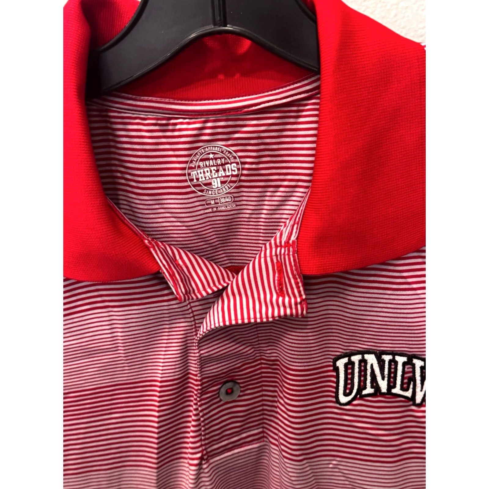 Vintage Rivalry Threads Red Stripe UNLV POLO SHIRT Medium M Mens Polo Shirt Red Stripe UNLV Polo Shirt M Size US M / EU 48-50 / 2 - 2 Thumbnail
