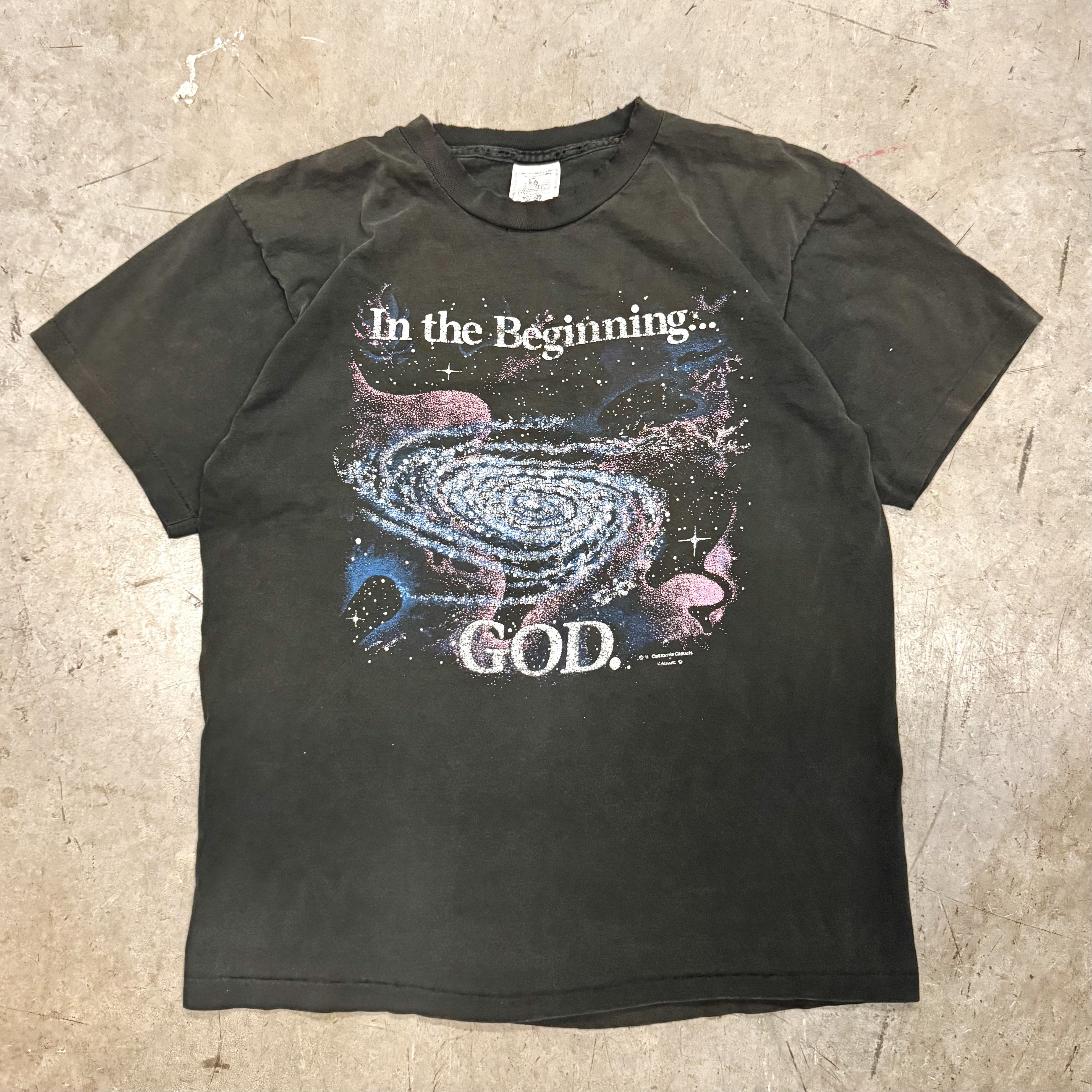 Vintage VTG California Casuals In The Beginning God Galaxy T Shirt Size US L / EU 52-54 / 3 - 1 Thumbnail