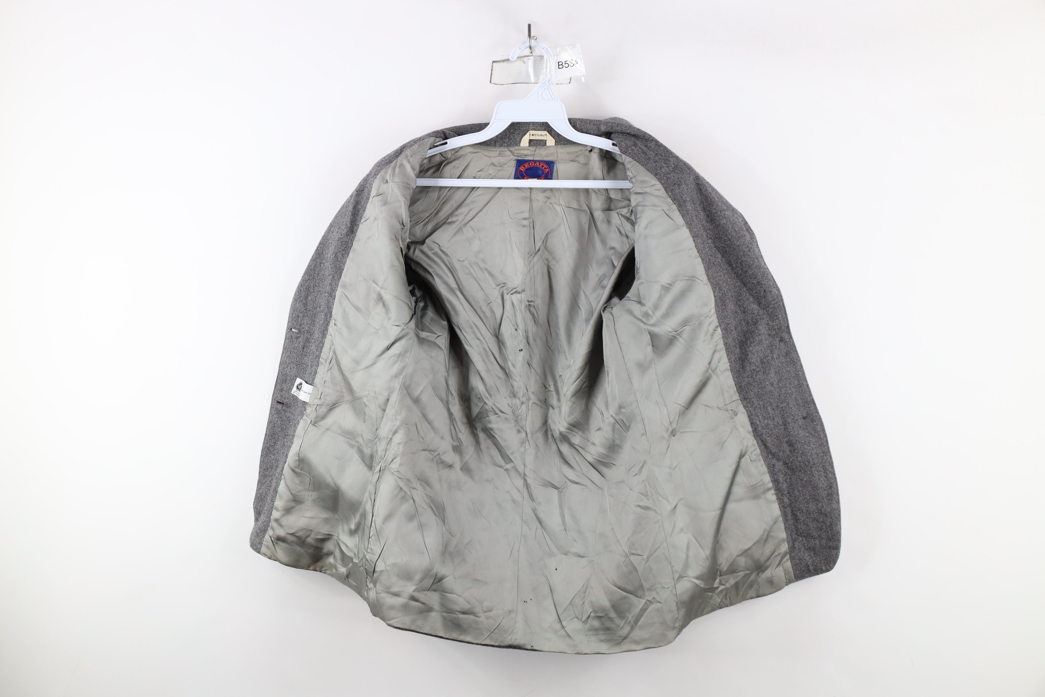 Vintage Vintage 90s Streetwear Wool 2 Button Blazer Suit Jacket Gray Size M / US 6-8 / IT 42-44 - 9 Thumbnail