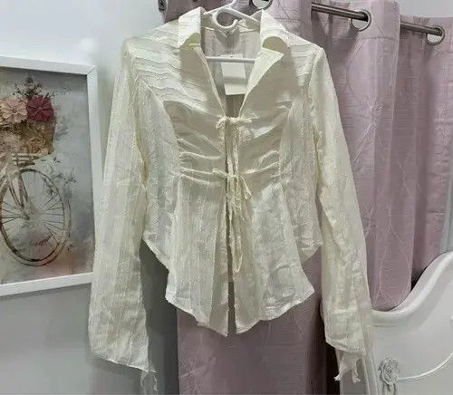 Japanese Brand Lace Up Blouse Size M / US 6-8 / IT 42-44 - 7 Thumbnail